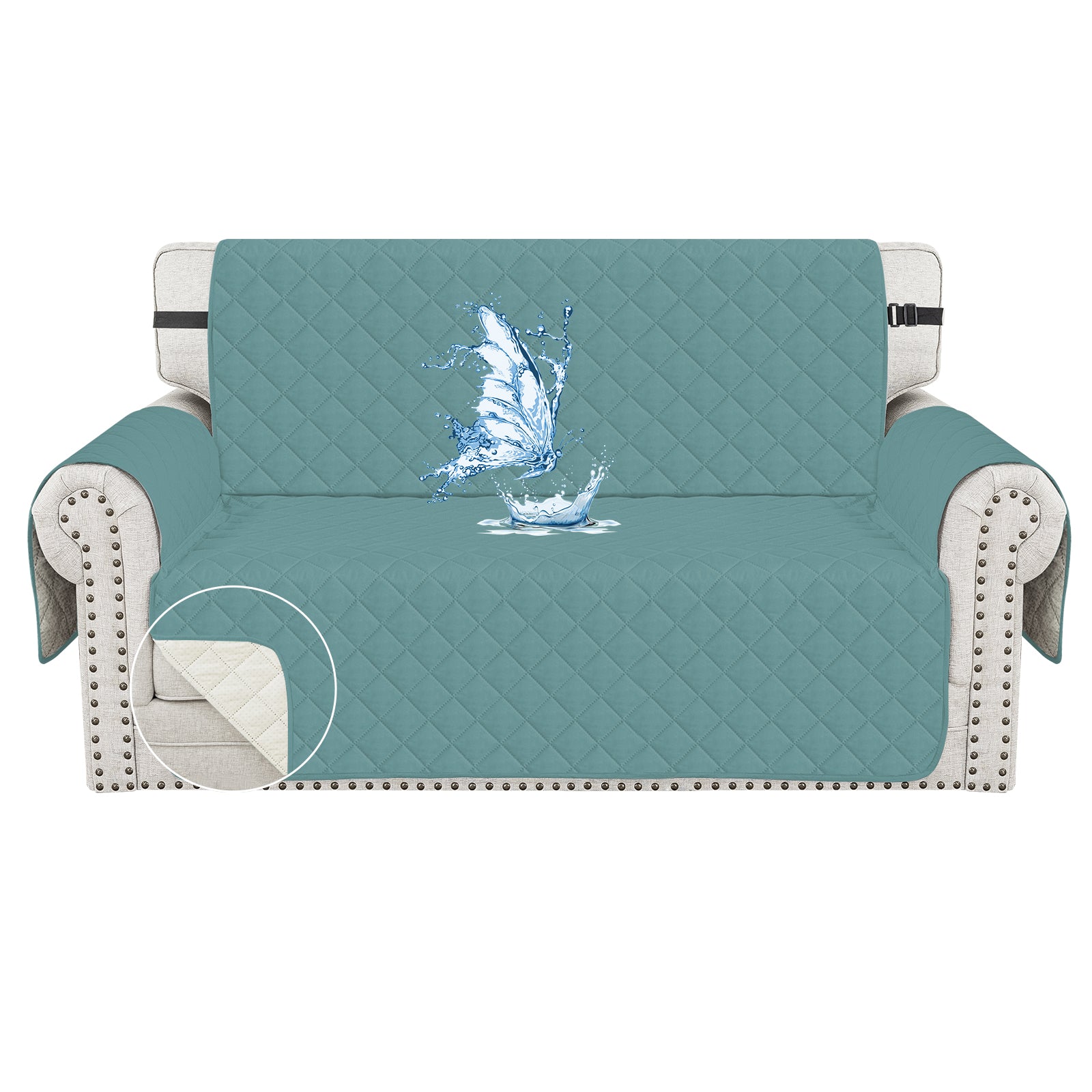 Ystyle Waterproof 2 Seater Sofa Cover with Armrests Anti-Slip-YSTYLE