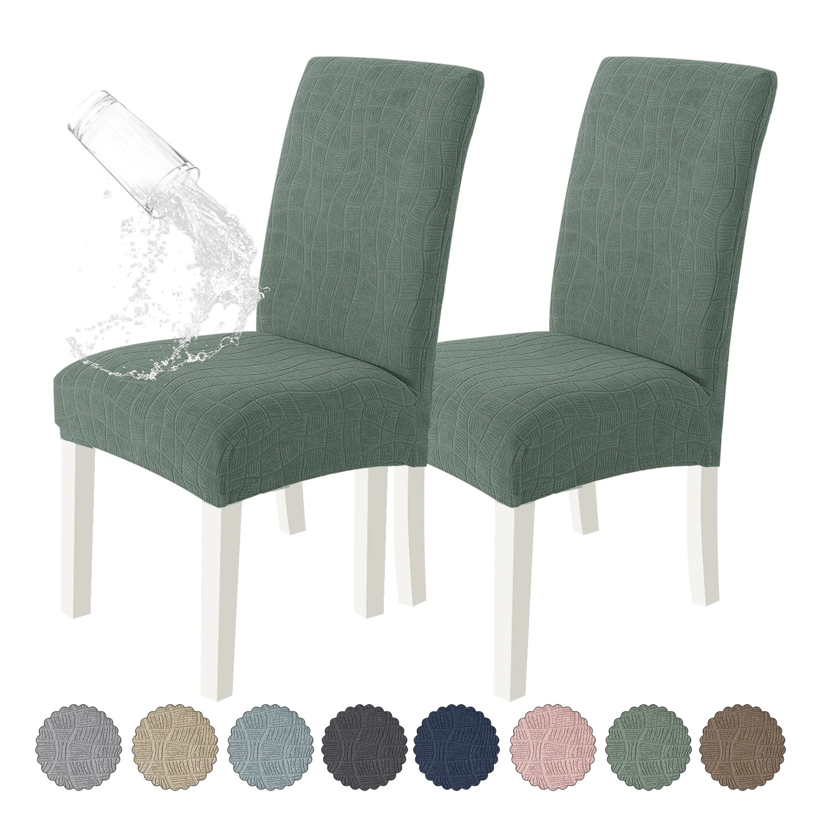 YSTYLE 6 Pieces Universal Stretch Chair Covers with Backrest-YSTYLE