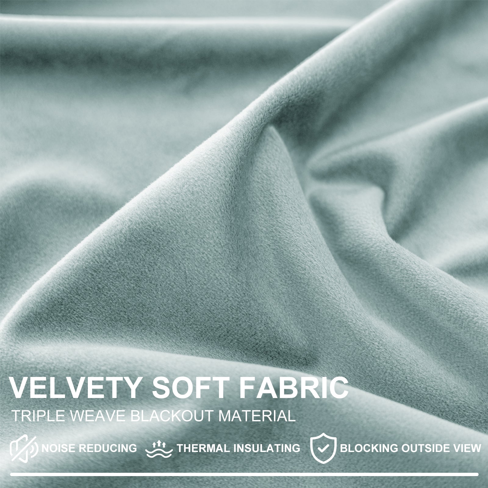 YSTYLE 2 Pieces Velvet Blackout Curtains Thermal Insulated-YSTYLE