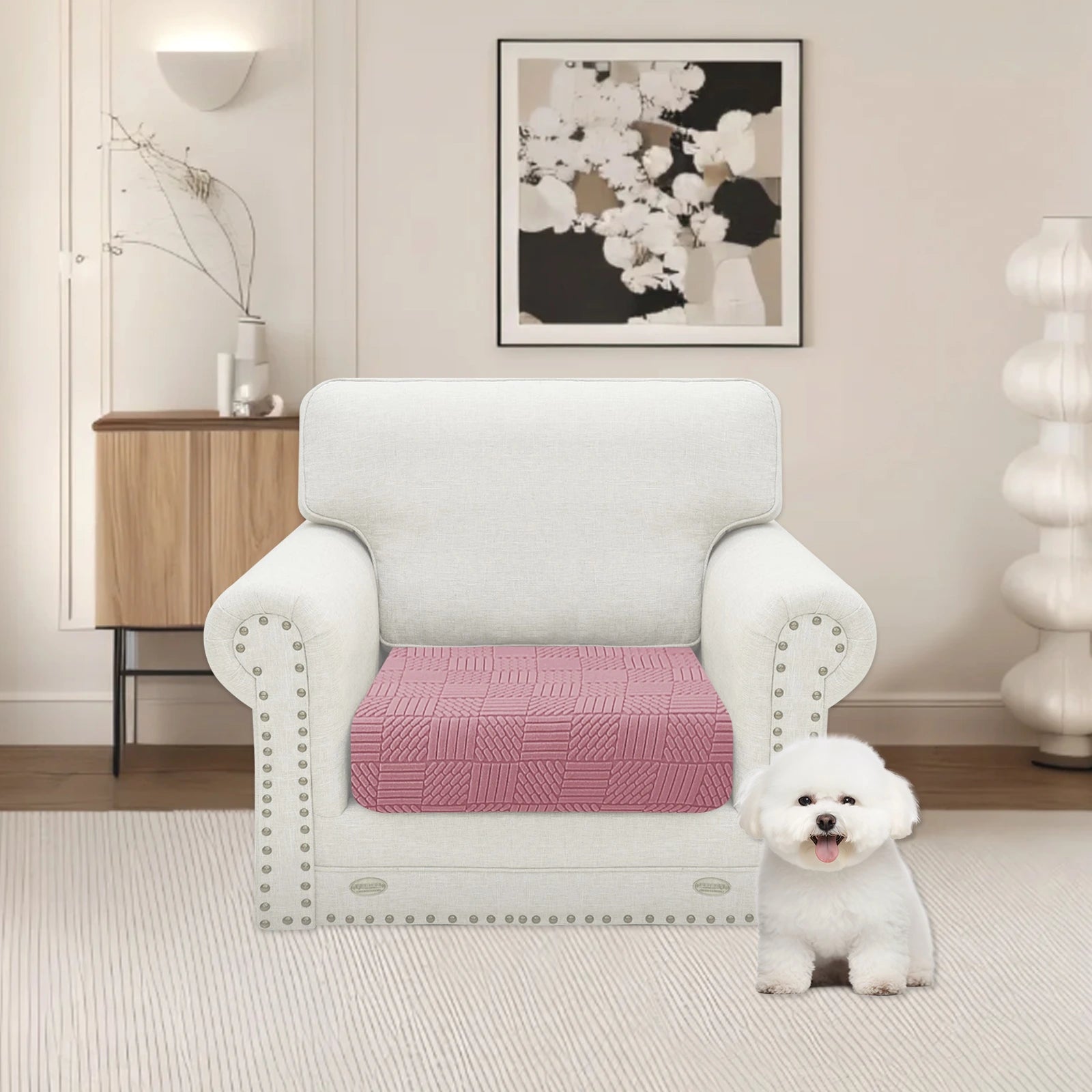 YSTYLE Stretch Sofa Seat Cover 1 Seater Geometric Pattern-YSTYLE