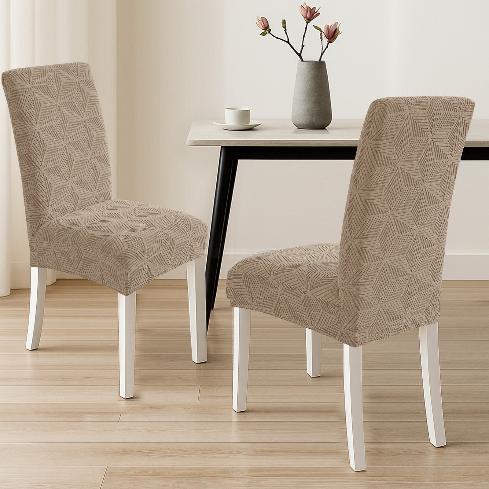 Ystyle 2-Piece Chair Covers with Backrest, Elastic Slipcovers, Universal Living Room Kitchen Chair Protectors, Cat Scratch-Resistant Modern Stain-Proof Dining Chair Covers