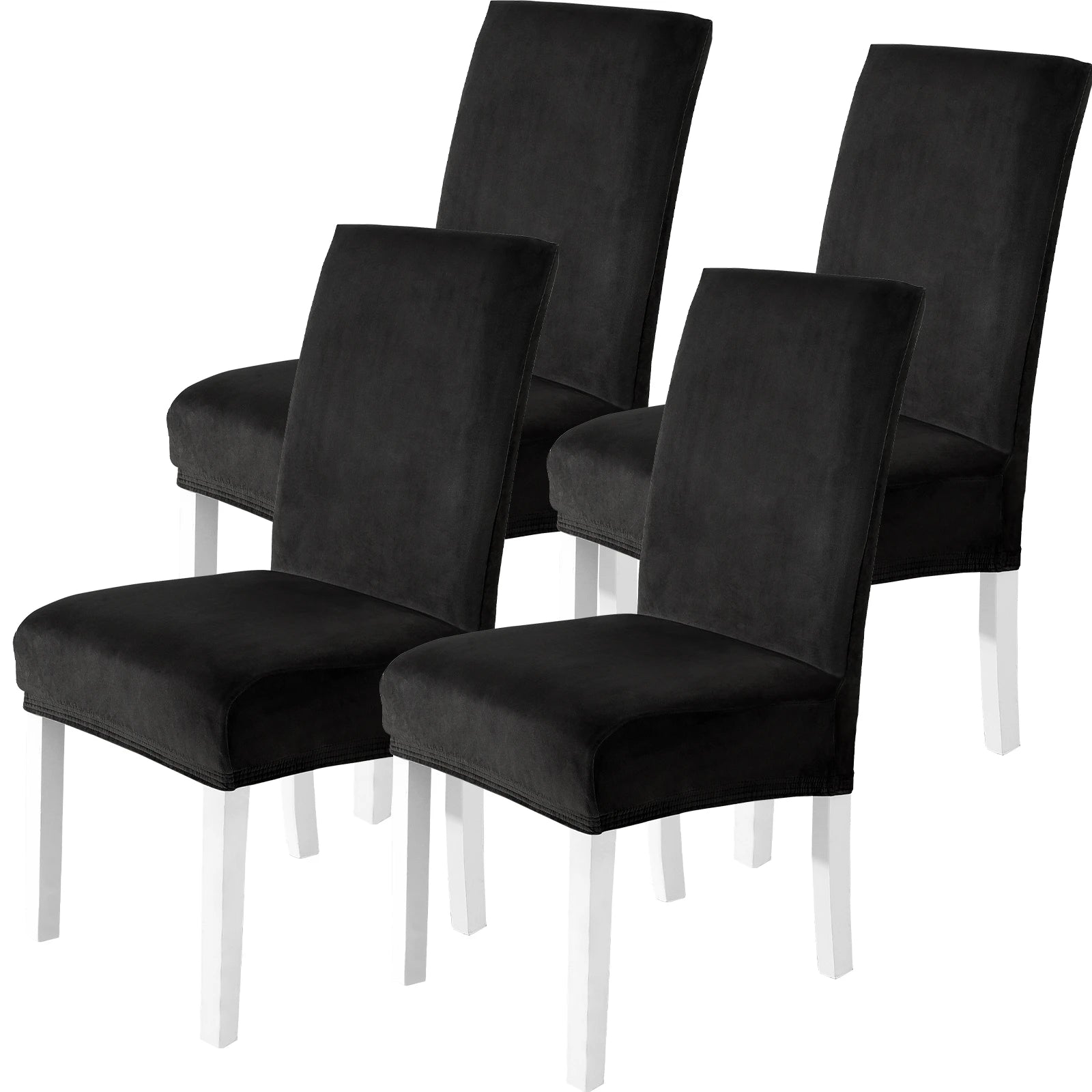 YSTYLE 6 Pieces Velvet Stretch Chair Covers with Backrest-YSTYLE