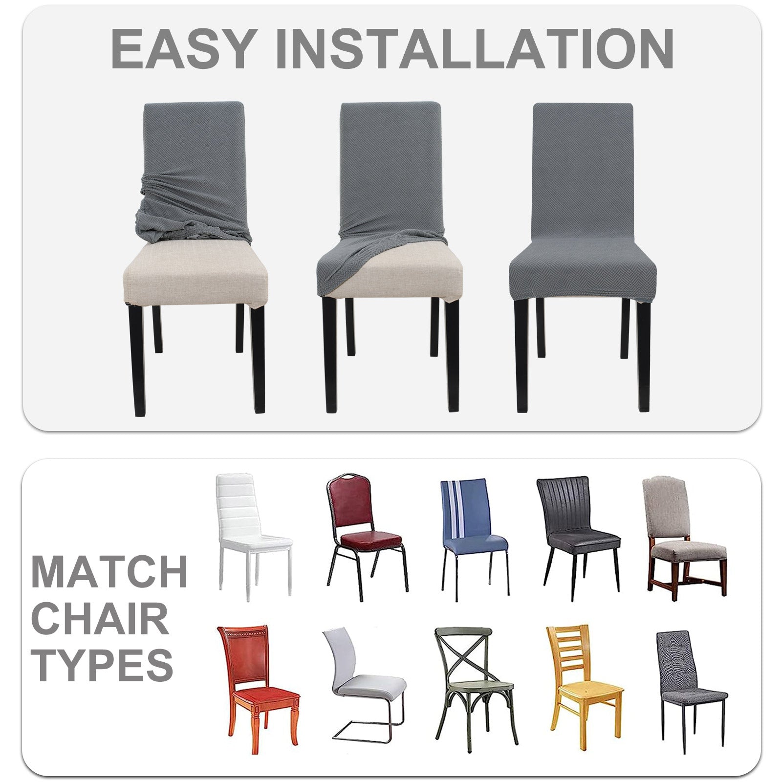 YSTYLE 2 Pieces élastique Dining Chair couvertures Diamond Jacquard