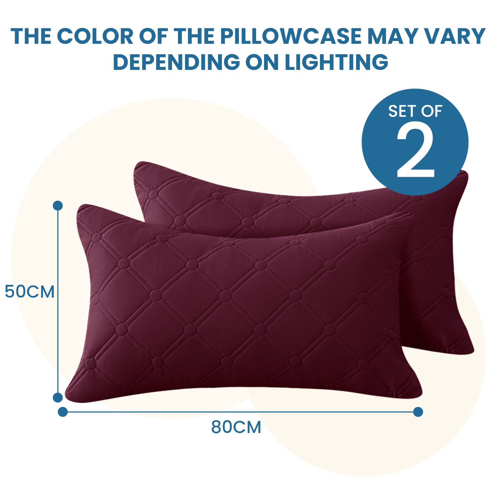 Ystyle Waterproof Pillow Protectors 50x80 cm Set of 2, Scratch-Resistant Pillowcase Covers