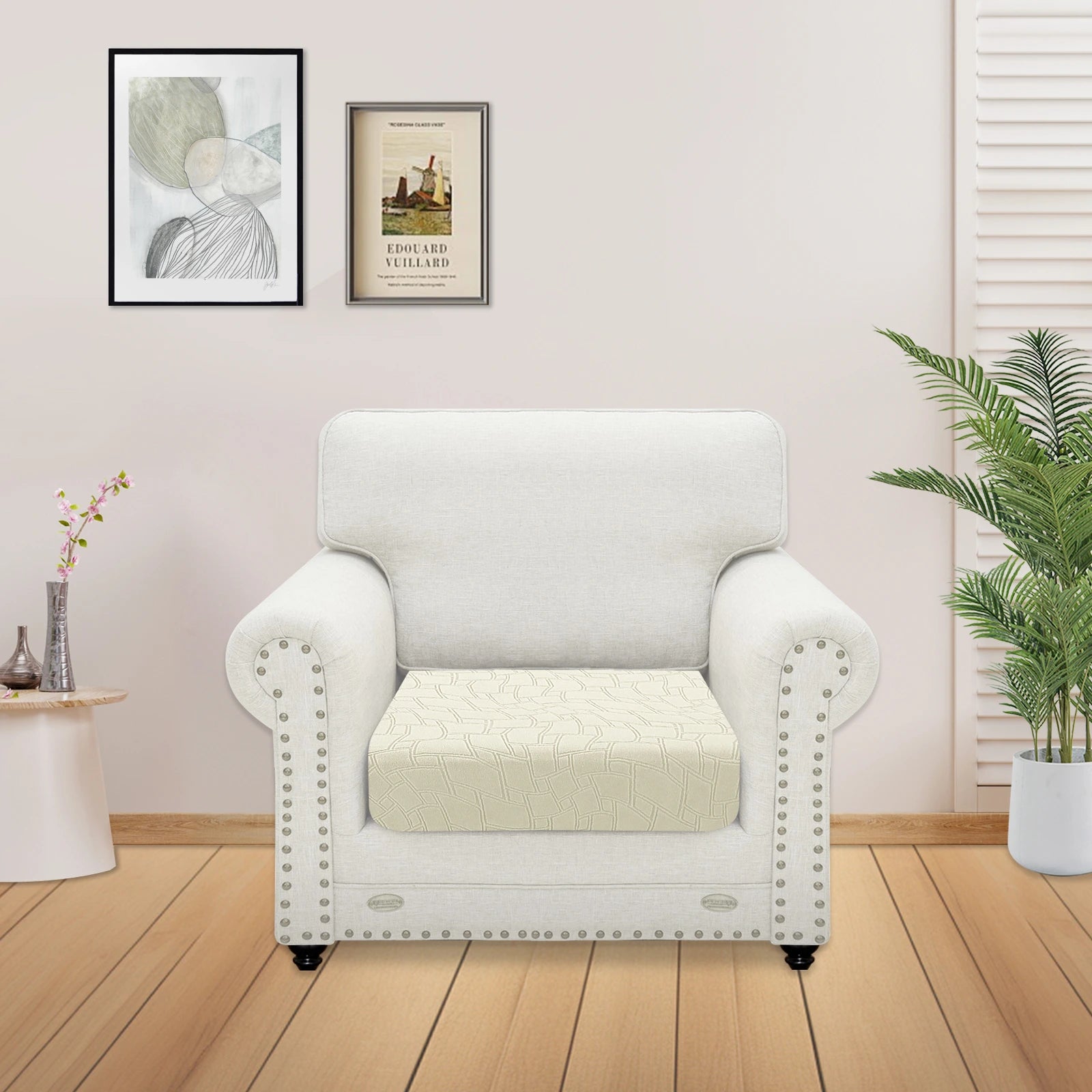 YSTYLE 1 Piece Sofa Cushion Cover – Stretch Fit, Anti-Slip, Geometric Design, Universal Use, Washable-MouthPiece