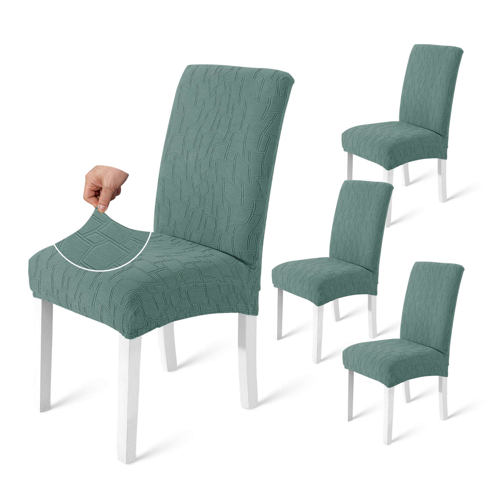 Ystyle 4 Pieces Stretch Chair Covers with Backrest Washable-YSTYLE