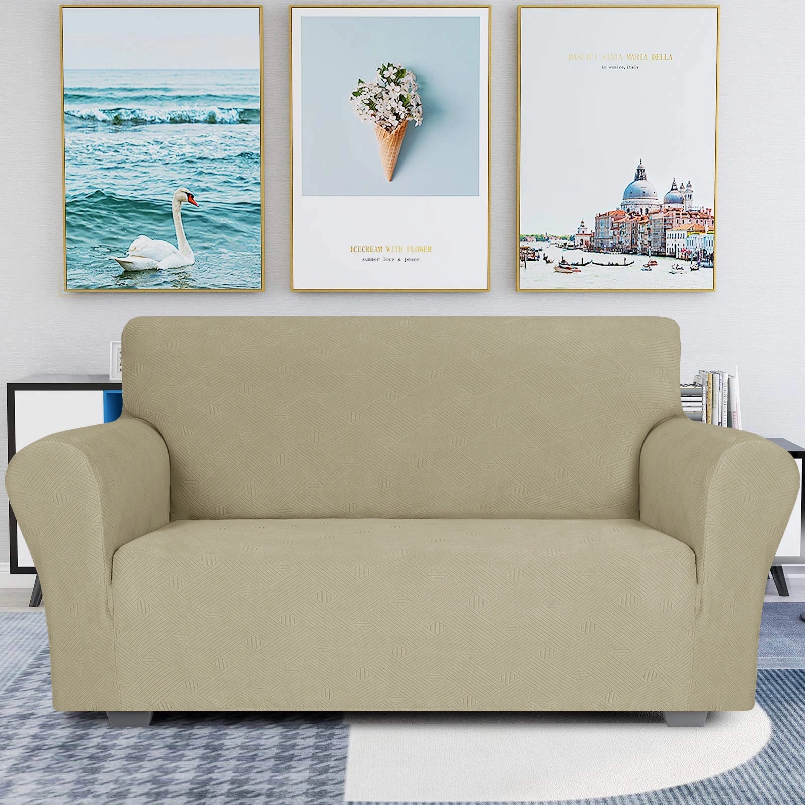 YSTYLE 2 Seater Sofa Cover - Elastic, Non-slip, Pet-friendly, Washable, Winter-friendly-Interwoven Pattern