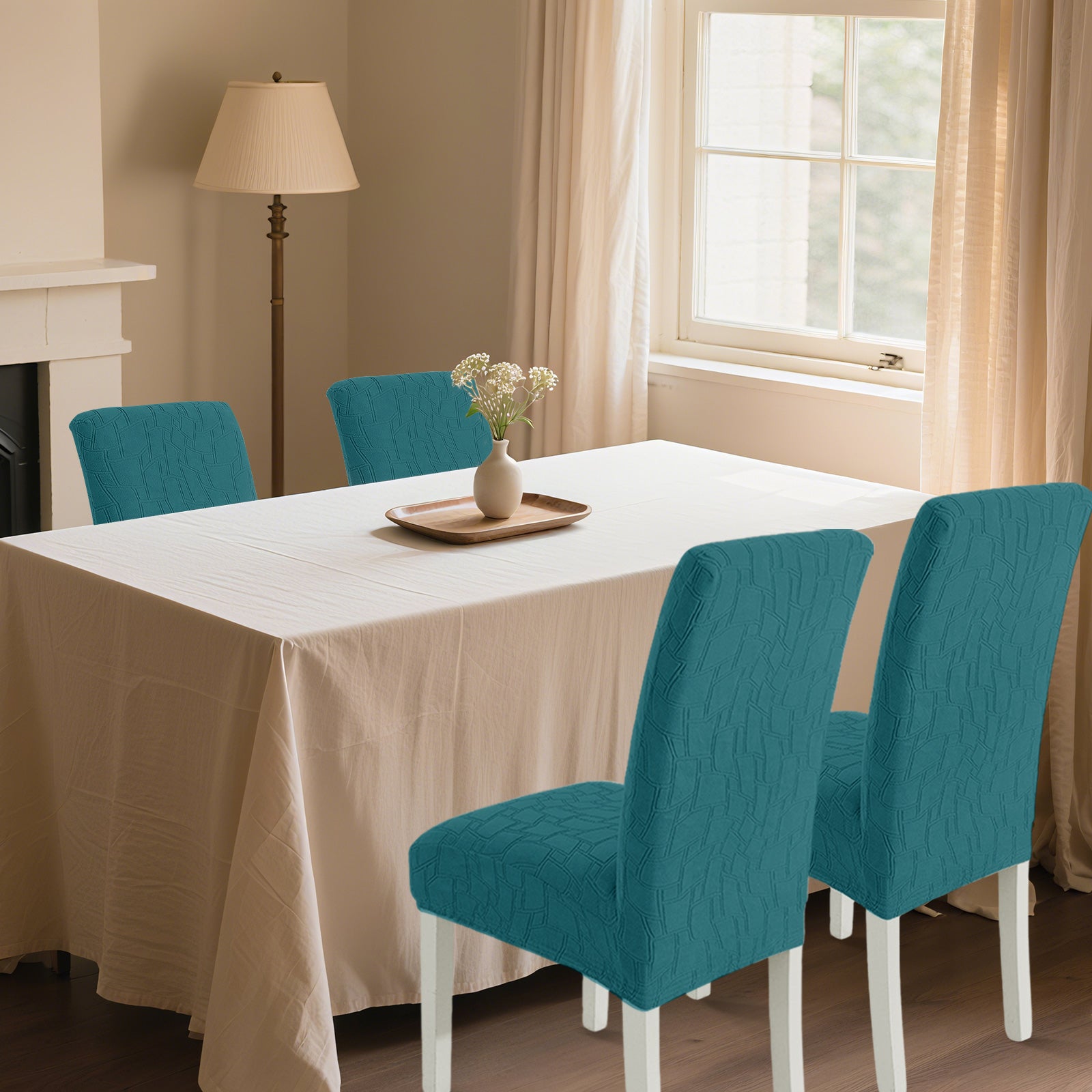 Ystyle 4-Piece Chair Covers with Backrest, Elastic Living Room Kitchen Chair Slipcovers, Soft Comfortable Anti-Scratch Chair Covers, Easy to Clean and Durable, Washable Removable