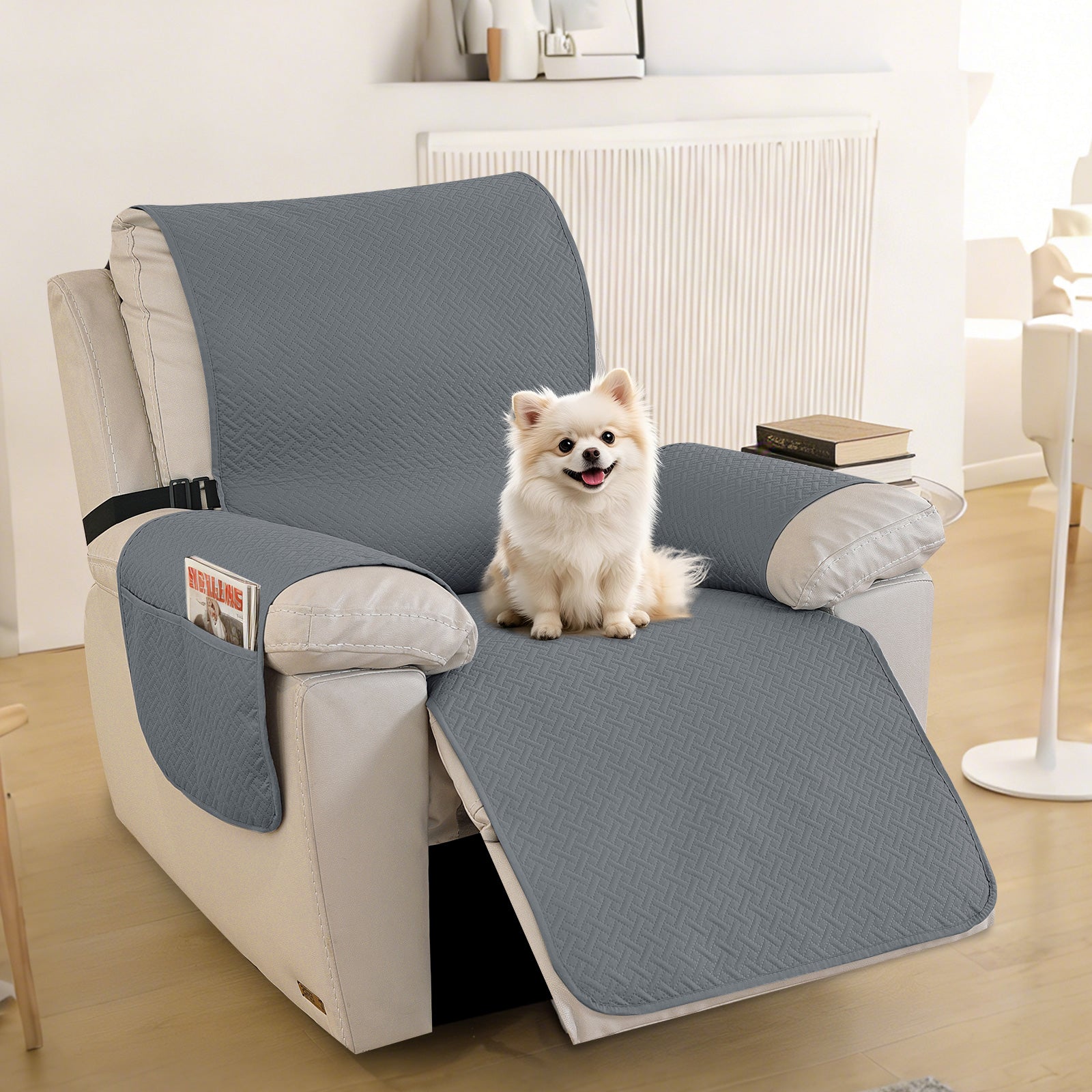 imperméable Armchair couverture with antidérapant Back and Side Pockets