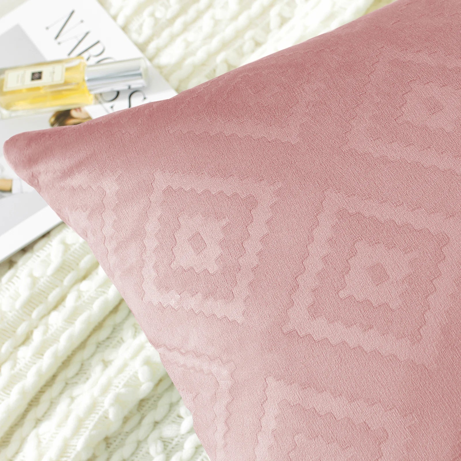 YSTYLE Velvet Sofa Cushion Covers, Decorative Throw Pillow Covers, 2 pcs, Hidden Zipper-Square shape