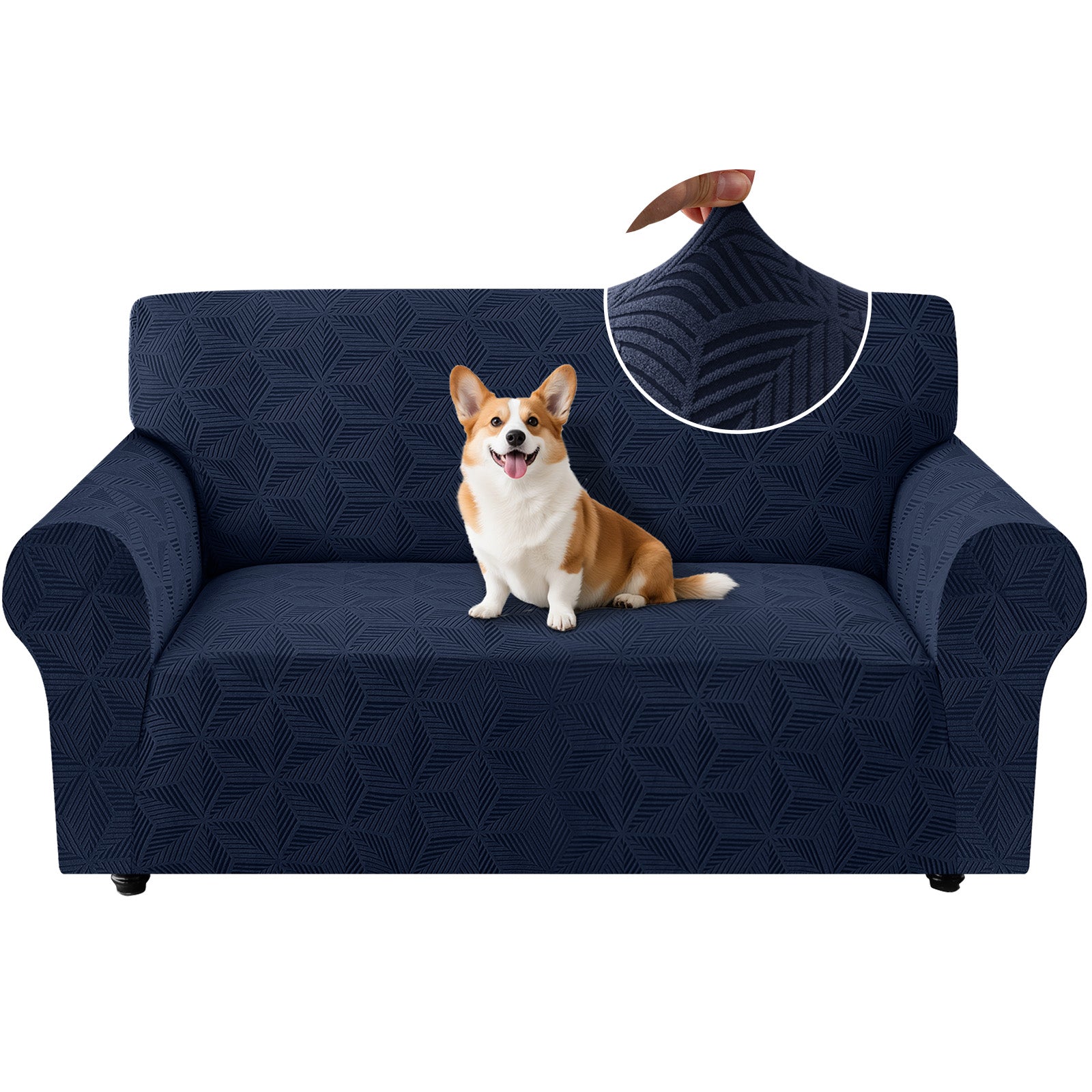 Ystyle 2-Seater Sofa Cover with Armrests, Stretch Sofa Cover, Universal Anti-Scratch Sofa Cover for Cats and Dogs, Non-Slip Sofa Cover, Washable Stain-Resistant Sofa Cover