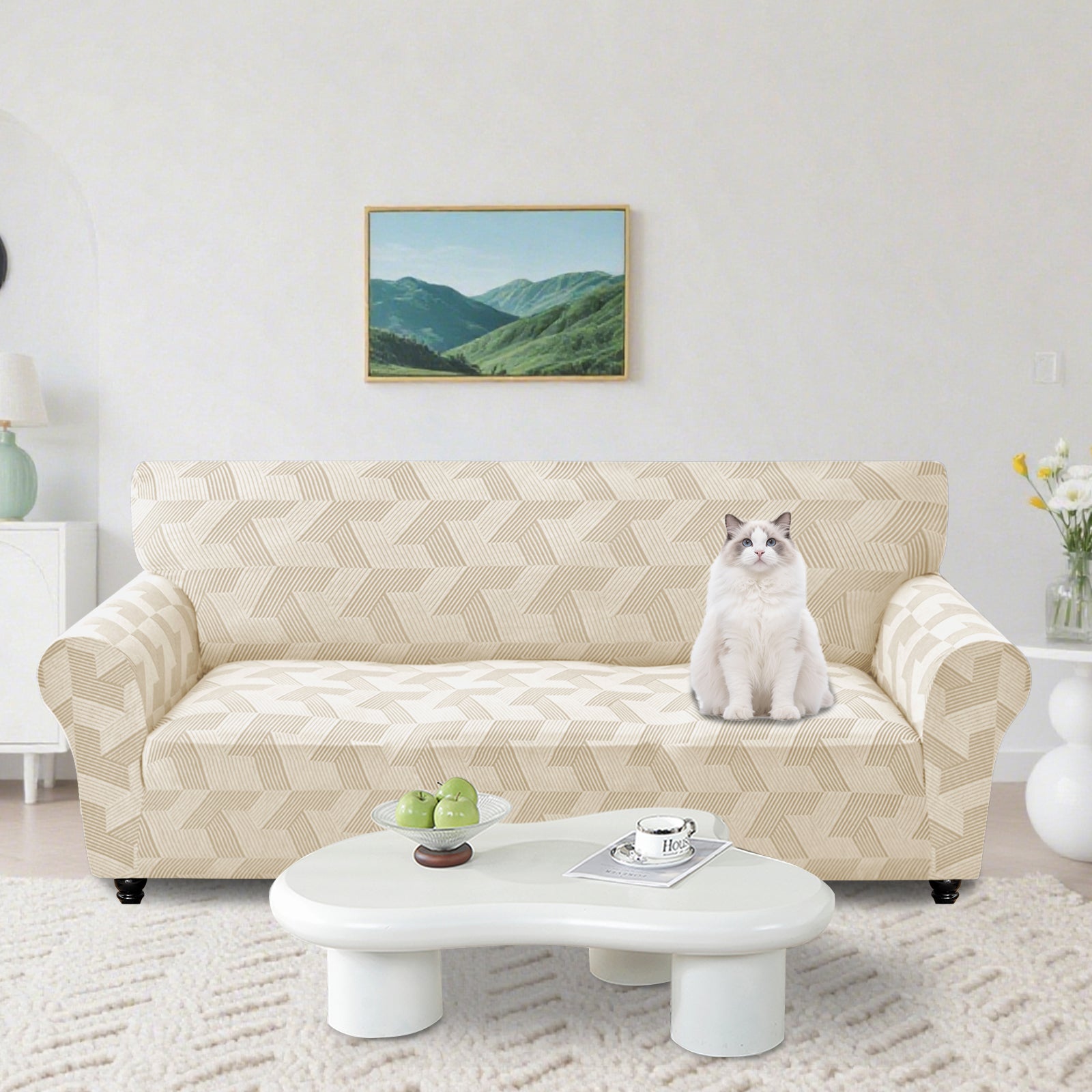 Ystyle Stretch 4 Seater Sofa Cover Super Elastic and Anti Slip-YSTYLE