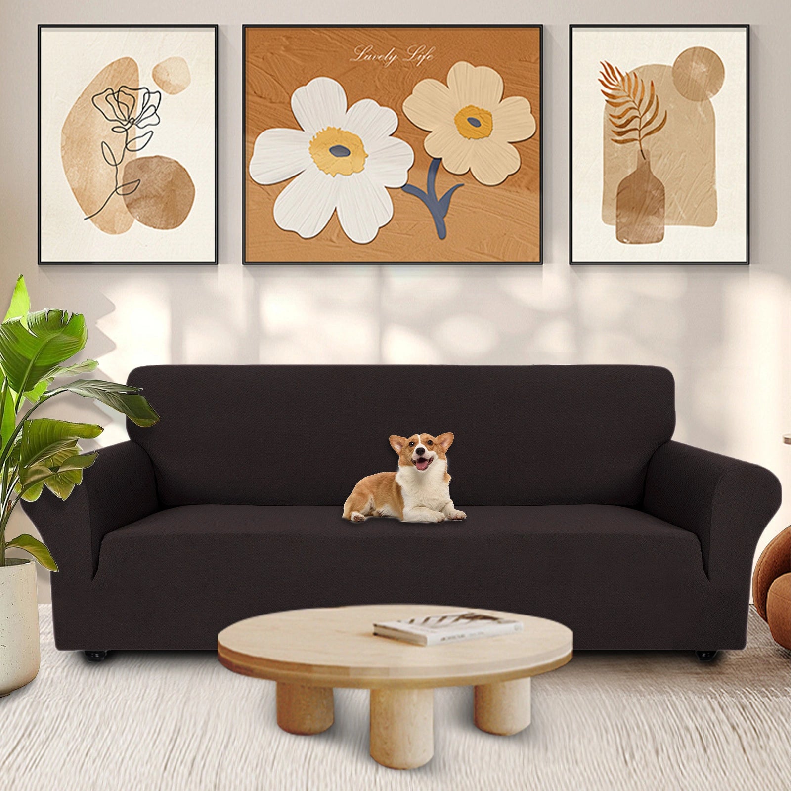 YSTYLE Stretch 4 Seater Sofa Cover Jacquard Anti-Slip-YSTYLE