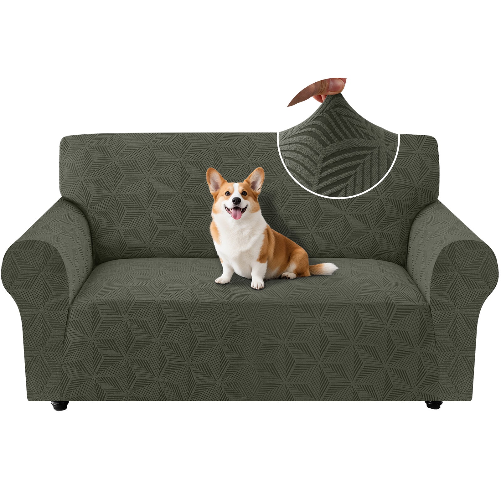 Ystyle 2-Seater Sofa Cover with Armrests, Stretch Sofa Cover, Universal Anti-Scratch Sofa Cover for Cats and Dogs, Non-Slip Sofa Cover, Washable Stain-Resistant Sofa Cover