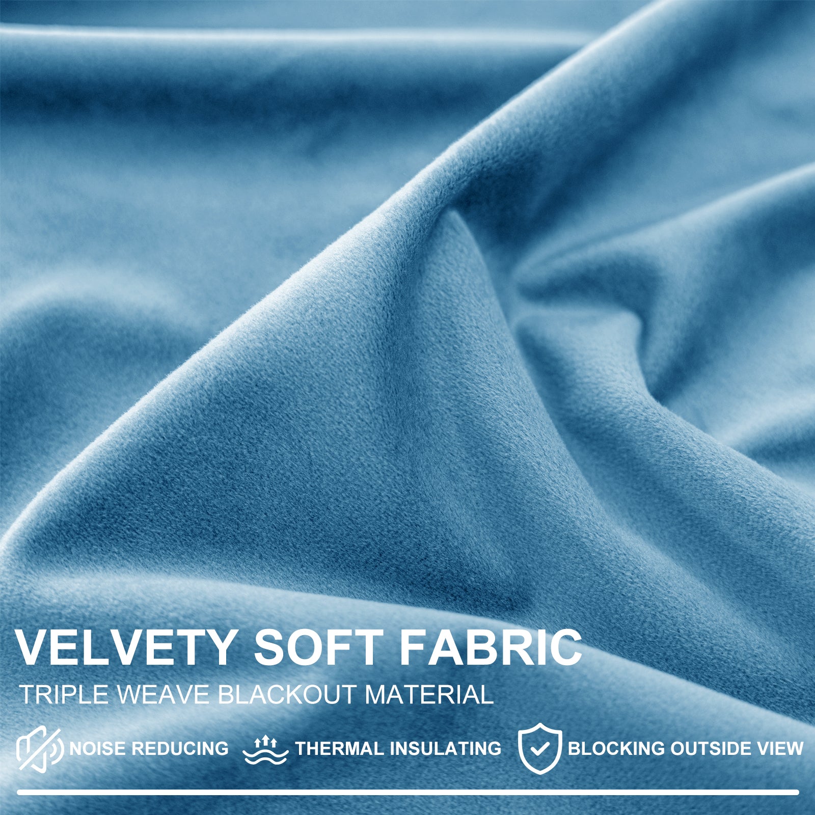 YSTYLE 2 Pieces Velvet Blackout Curtains Thermal Insulated-YSTYLE