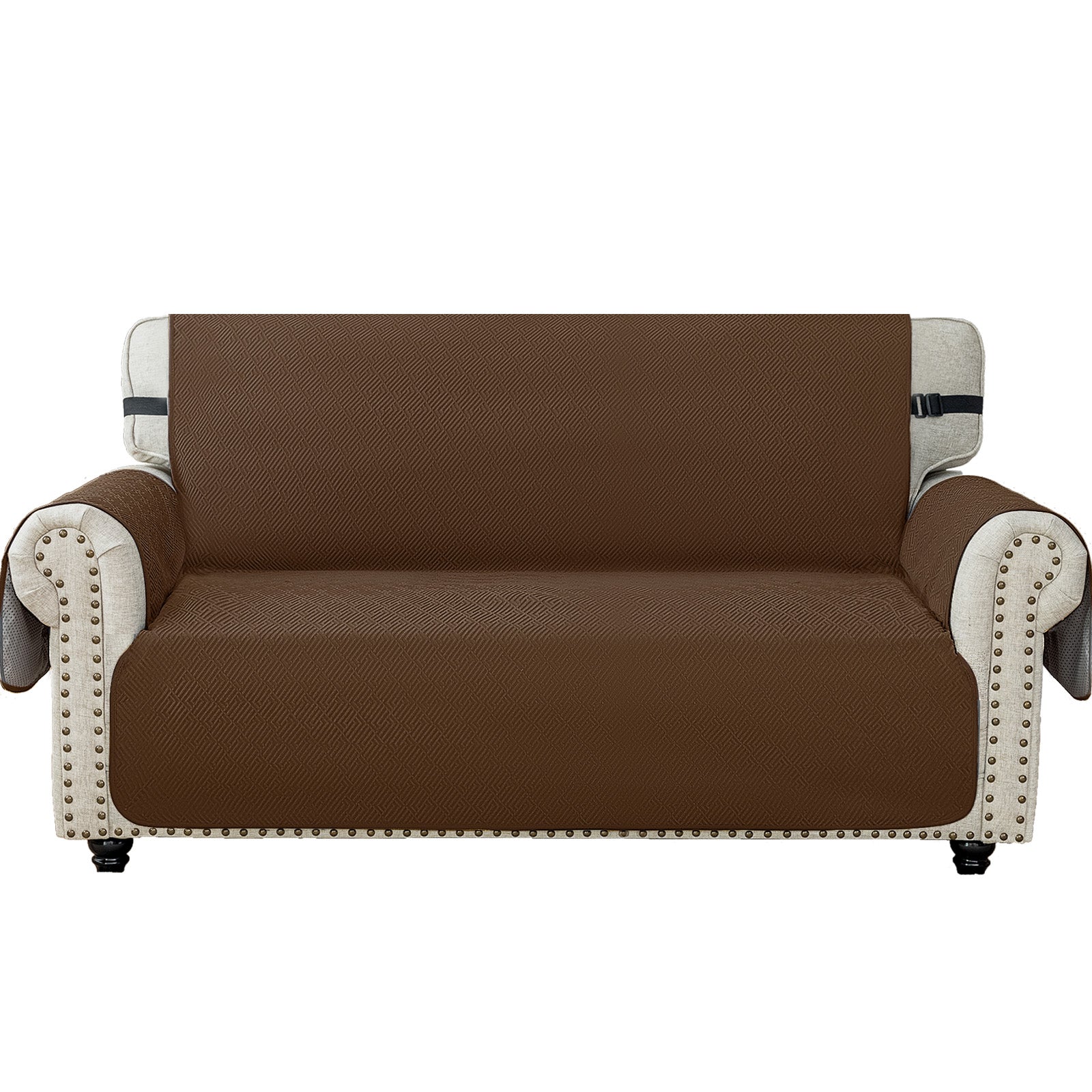 YSTYLE 3 Seater Sofa Cover with Armrests Geometric Pattern Anti Slip-YSTYLE