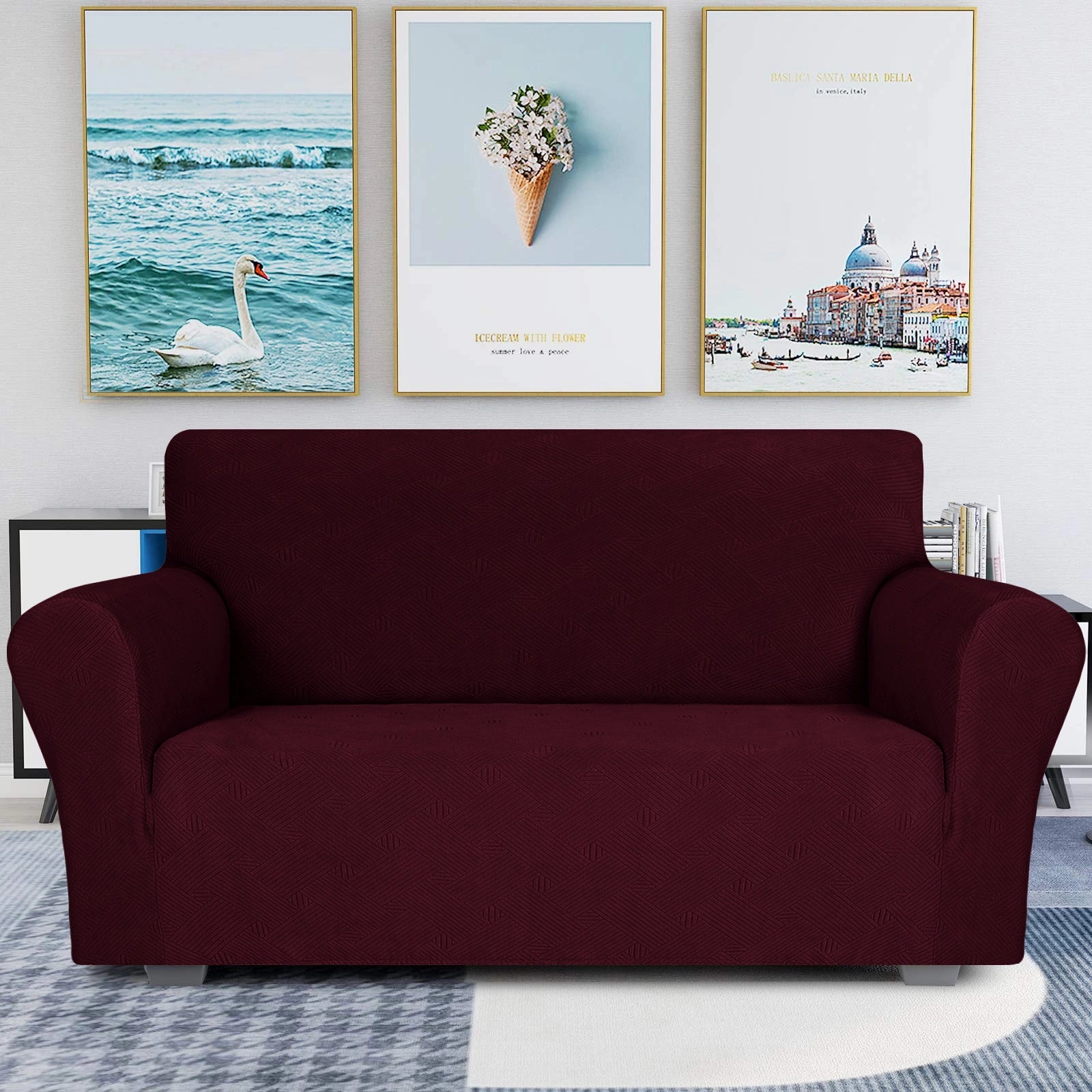 YSTYLE High Stretch 2 Seater Sofa Cover Anti Slip Washable-YSTYLE