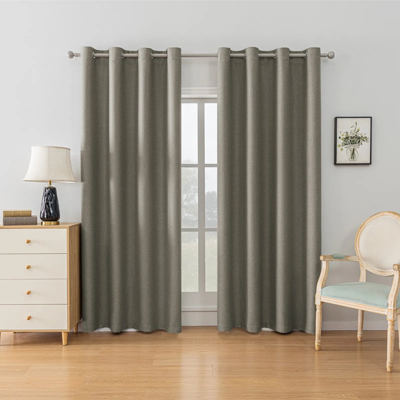 YSTYLE Velvet Curtains – 2 pcs, Blackout, Thermal Insulated, Modern Eyelet Drapes