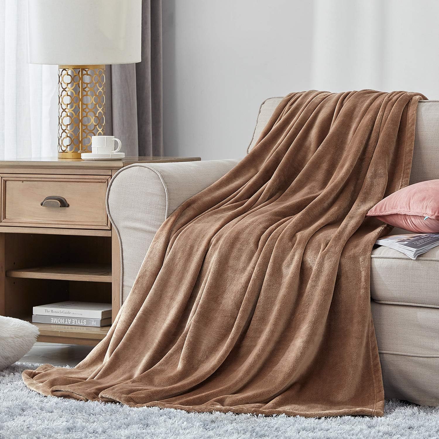 YSTYLE Soft Flannel Fleece Twin Blanket Plush Throw 160 x 200 CM