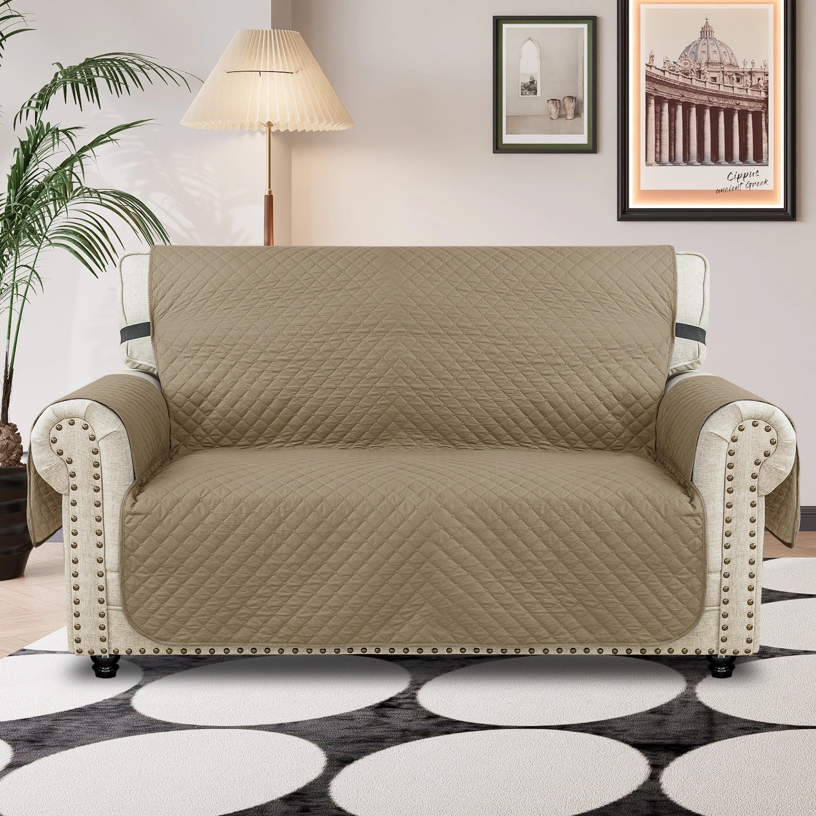 YSTYLE Waterproof 2 Seater Sofa Cover with Armrests Anti-Slip-YSTYLE