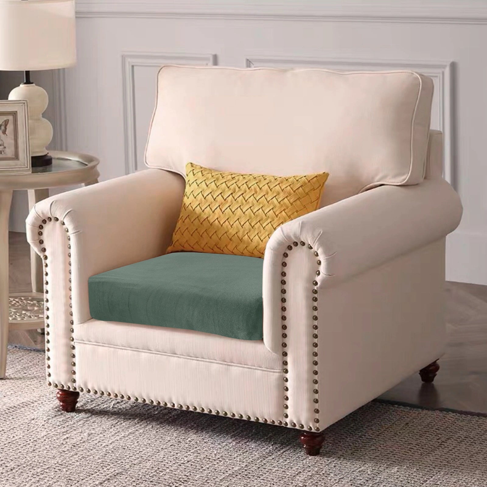 YSTYLE 1 Piece Velvet Cushion Cover – Stretch Fit, Anti-Slip, Universal for Separate Sofa Cushions