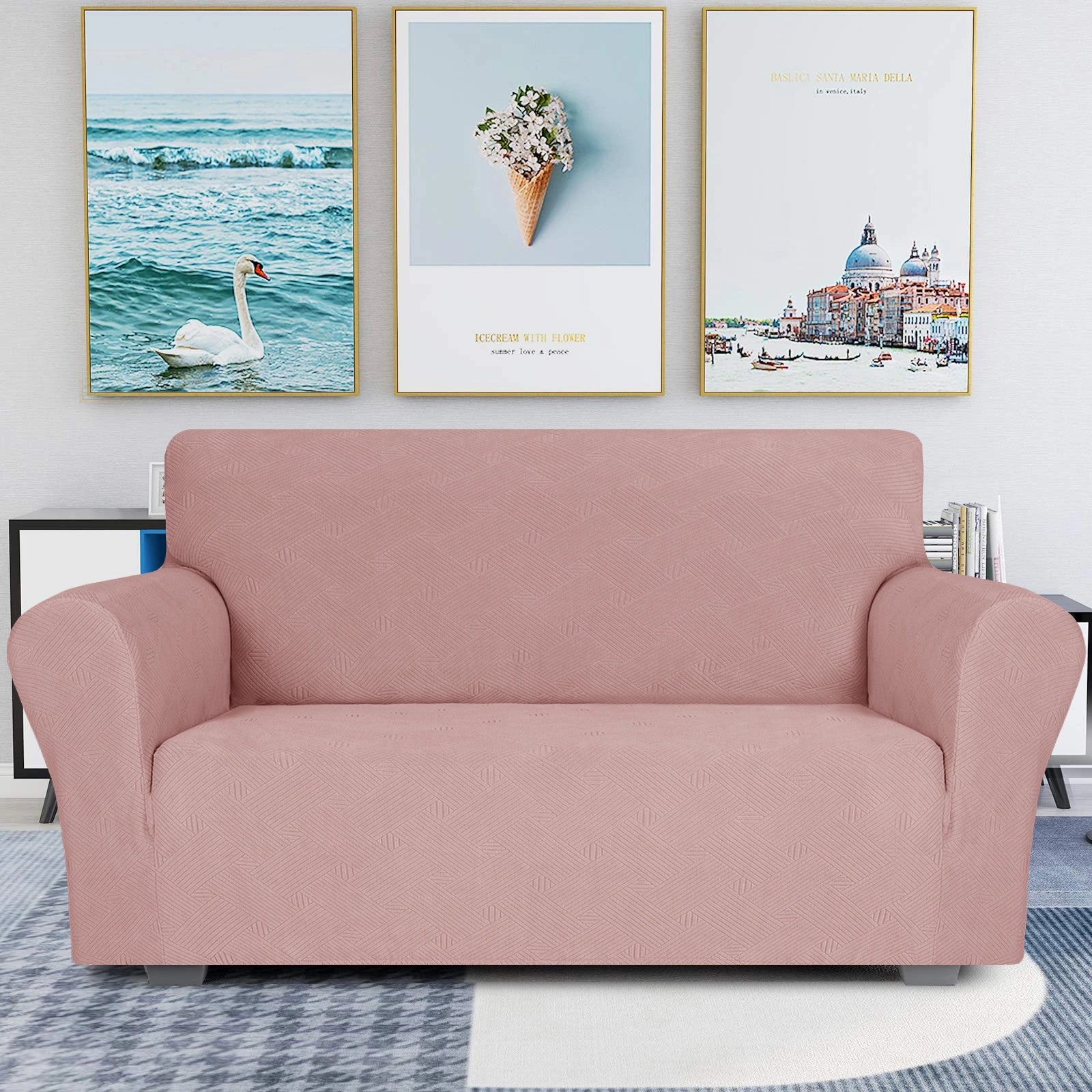 YSTYLE 2 Seater Sofa Cover - Elastic, Non-slip, Pet-friendly, Washable, Winter-friendly-Interwoven Pattern