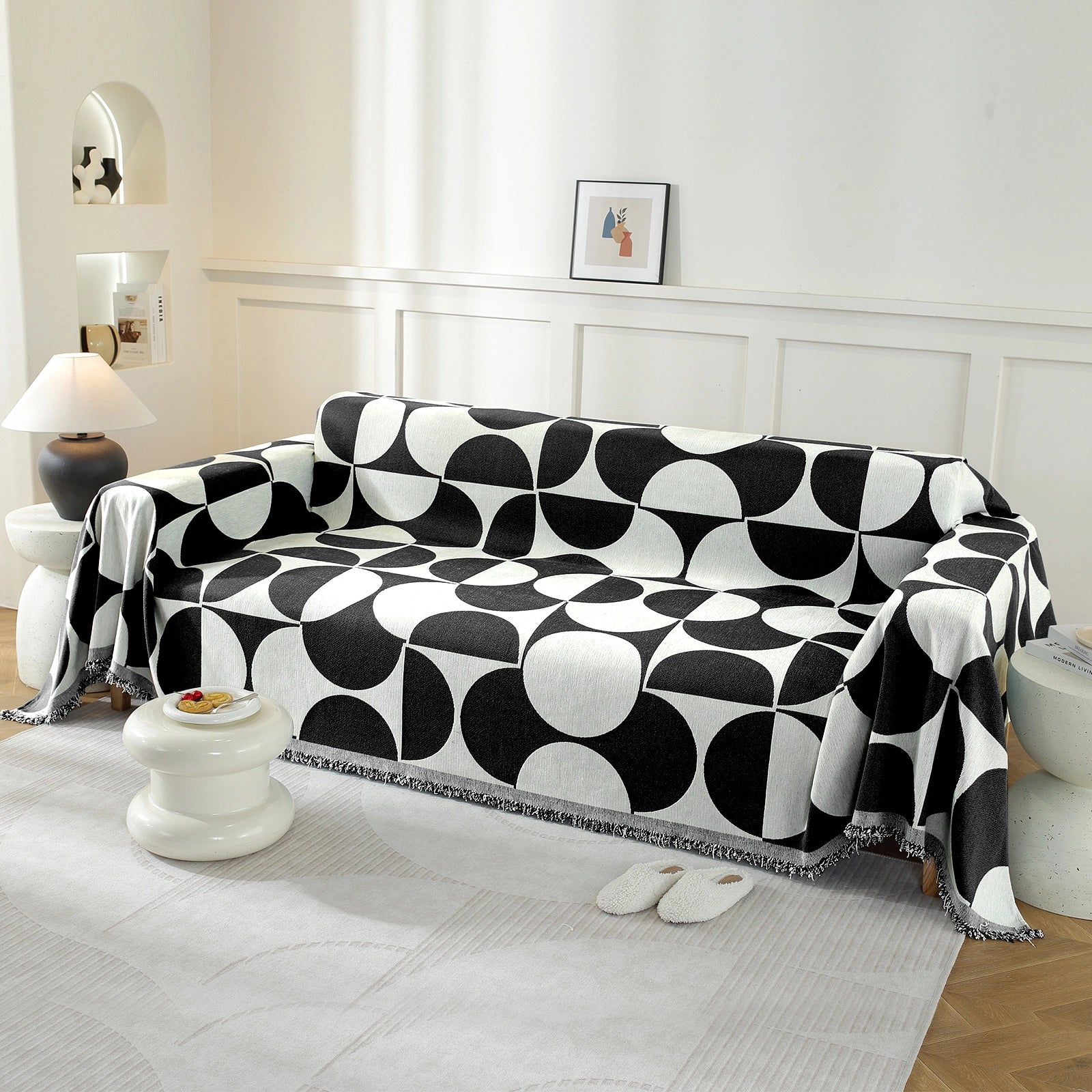 YSTYLE 4 Seater Sofa Blanket,All-in-One Throw, Pet-Friendly & Easy Care,Semi-Circular