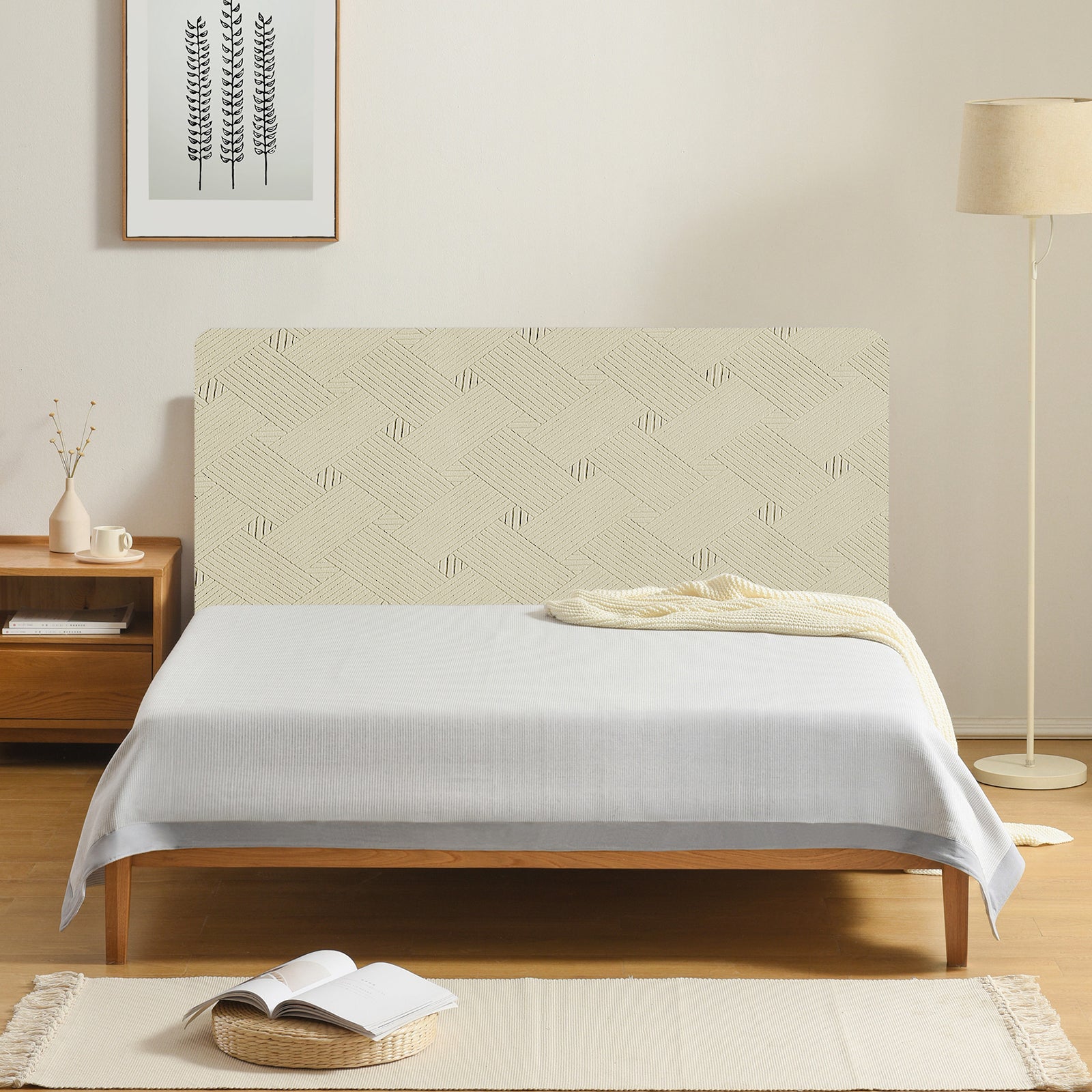 Ystyle 150cm Bed Headboard Cover, Elasticized Double/Single Bed Headboard Cover, Washable Double Bed Headboard Slipcover, Universal Dust-Proof Headboard Cover