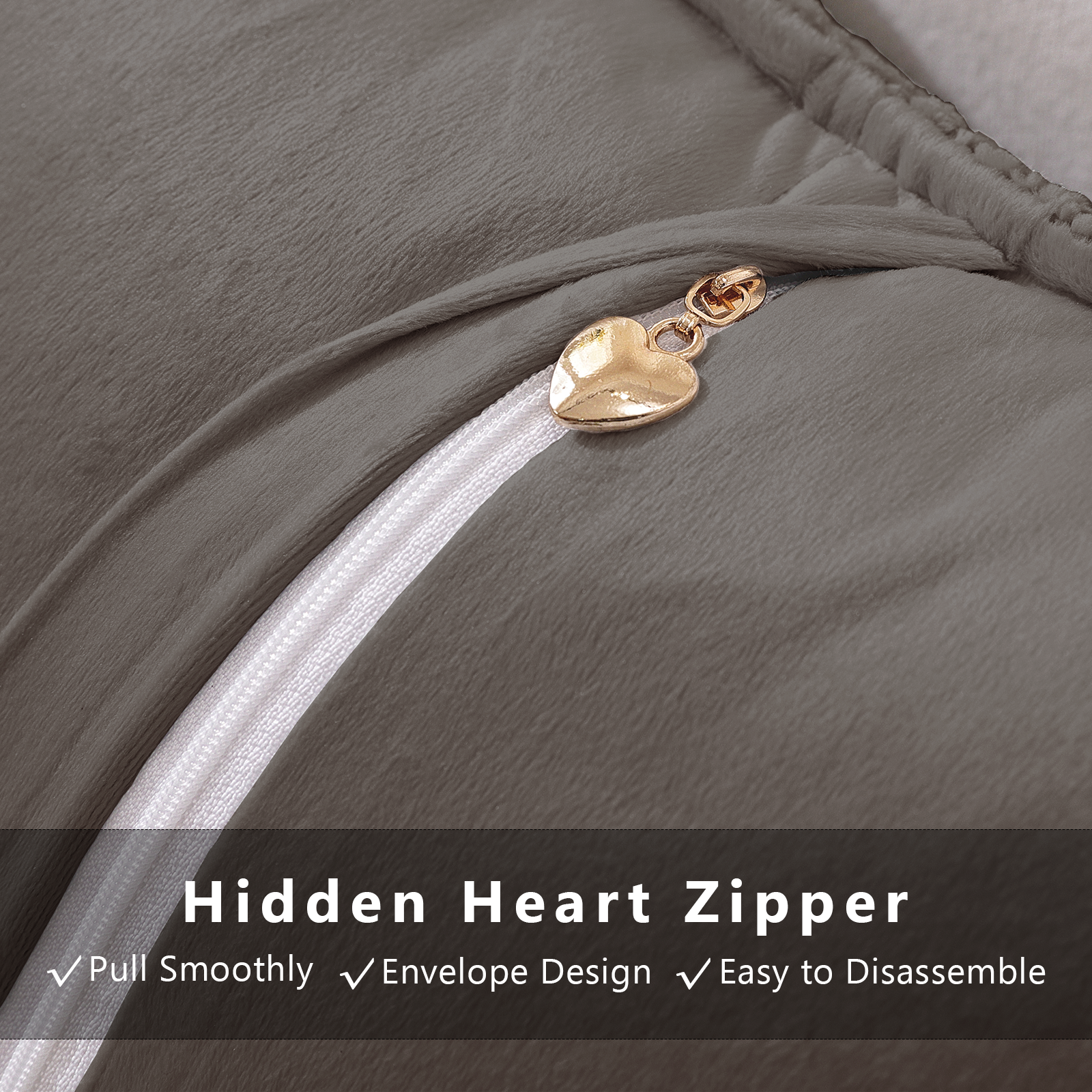 Ystyle Chenille Sofa Cushion Covers 40 x 40 cm, 2 Pieces, Soft Durable Cushion Cover, Cushion Cover with Corazón Shape, Decorative Cushion Covers Living Room