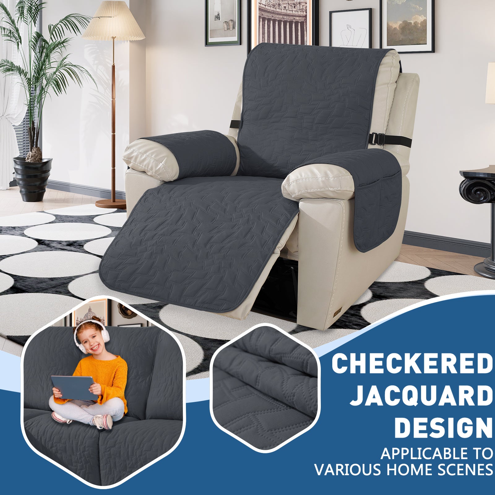 YSTYLE imperméable Large Reclining Armchair couverture Non Slip protection