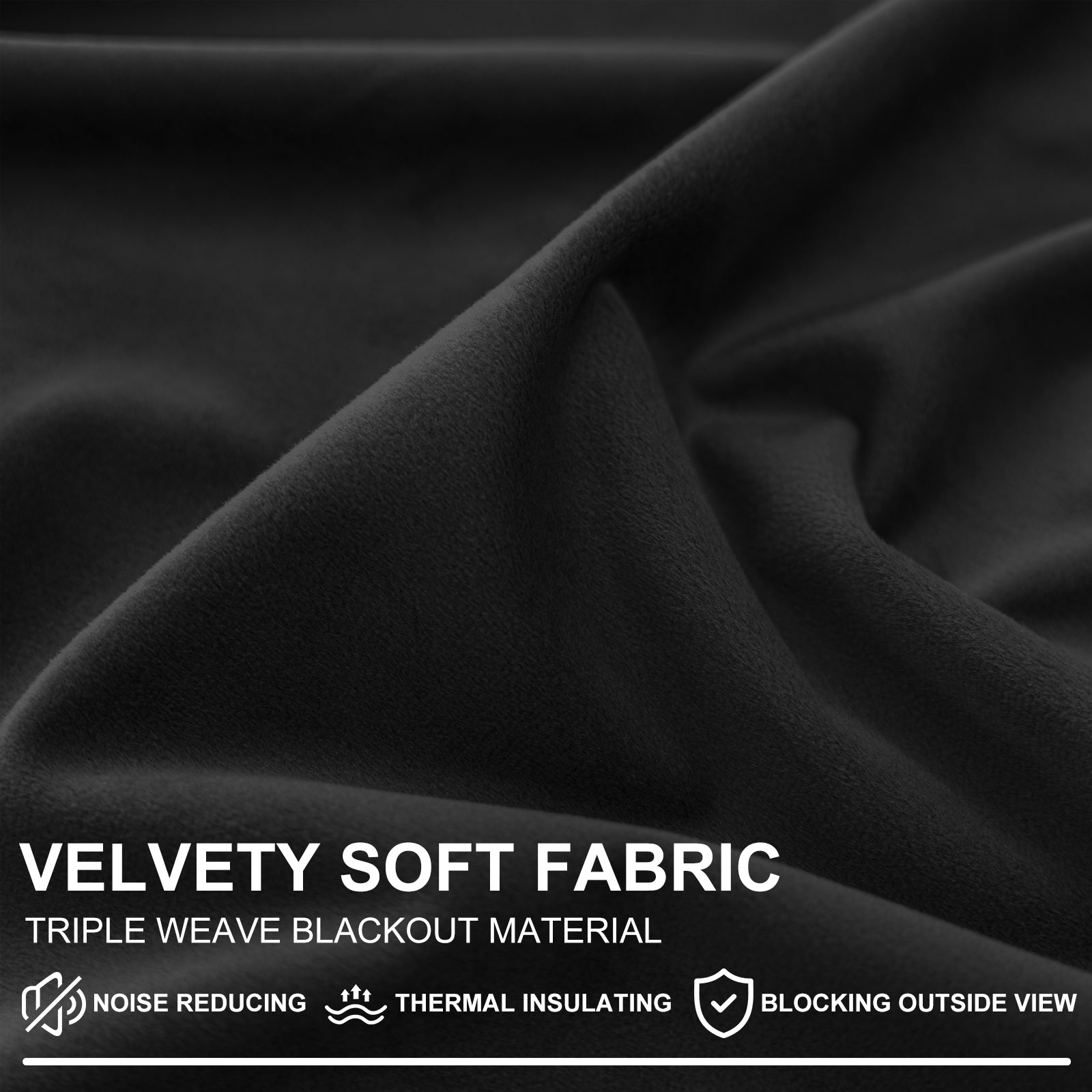 YSTYLE 2 Pieces Velvet Blackout Curtains Thermal Insulated-YSTYLE