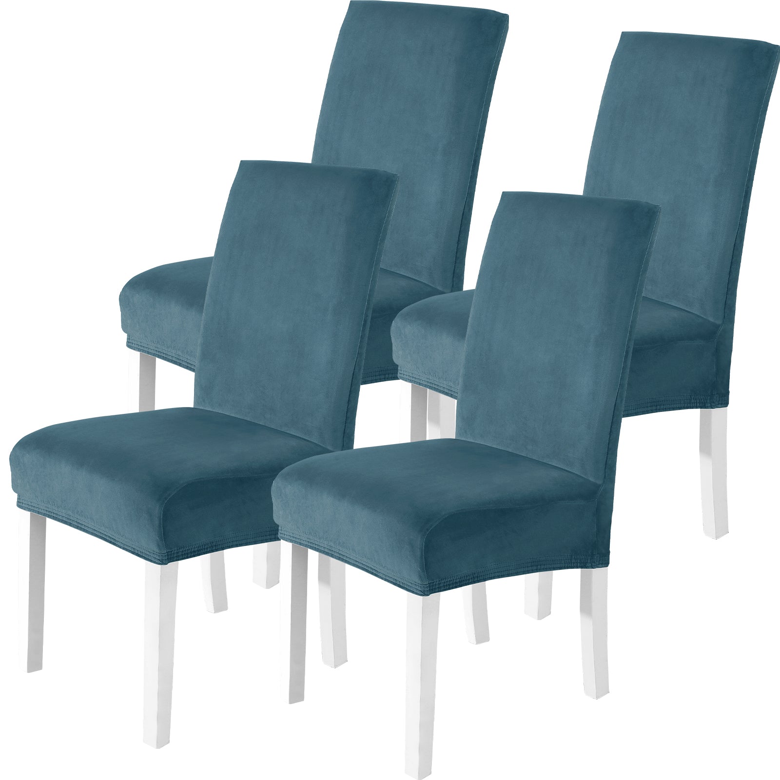 YSTYLE 4 Pieces velours élastique Chair couvertures with Backrest