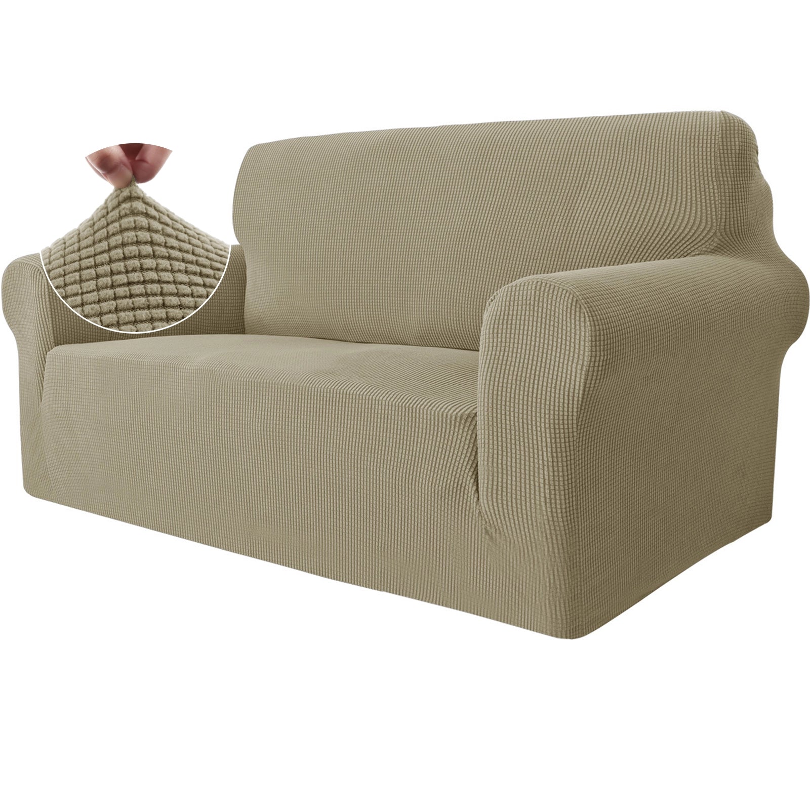 YSTYLE Stretch 2 Seater Sofa Cover with Armrests Anti Slip-YSTYLE