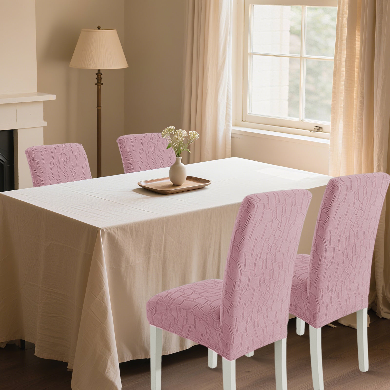 Ystyle 4-Piece Chair Covers with Backrest, Elastic Living Room Kitchen Chair Slipcovers, Soft Comfortable Anti-Scratch Chair Covers, Easy to Clean and Durable, Washable Removable