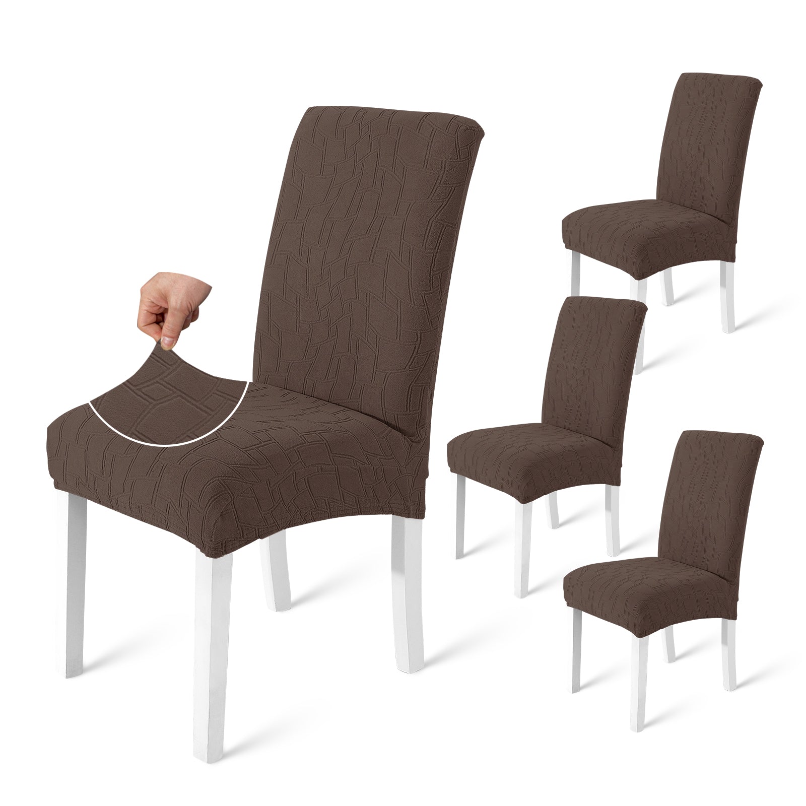 Ystyle 4-Piece Chair Covers with Backrest, Elastic Living Room Kitchen Chair Slipcovers, Soft Comfortable Anti-Scratch Chair Covers, Easy to Clean and Durable, Washable Removable