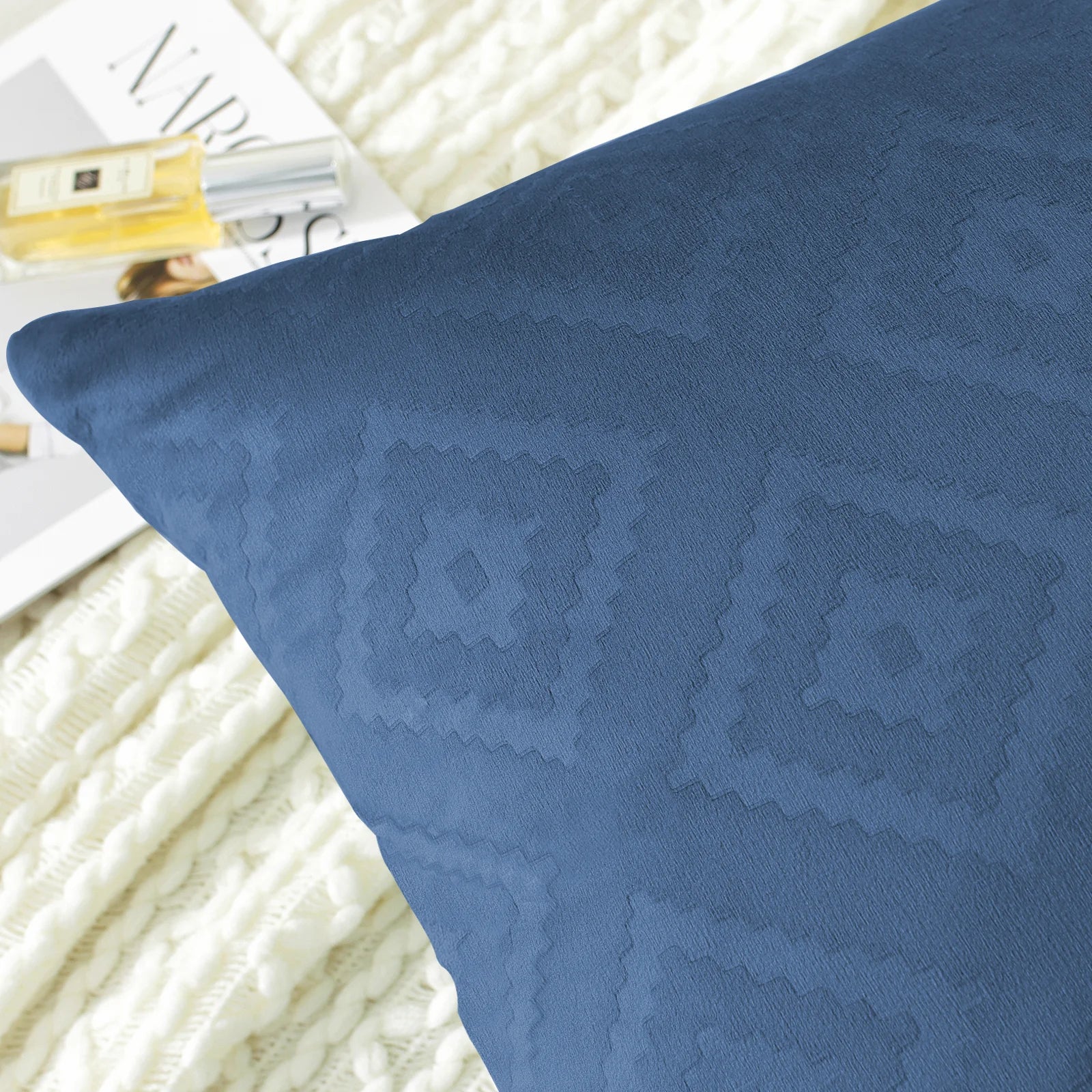 YSTYLE Velvet Sofa Cushion Covers, Decorative Throw Pillow Covers, 2 pcs, Hidden Zipper-Square shape