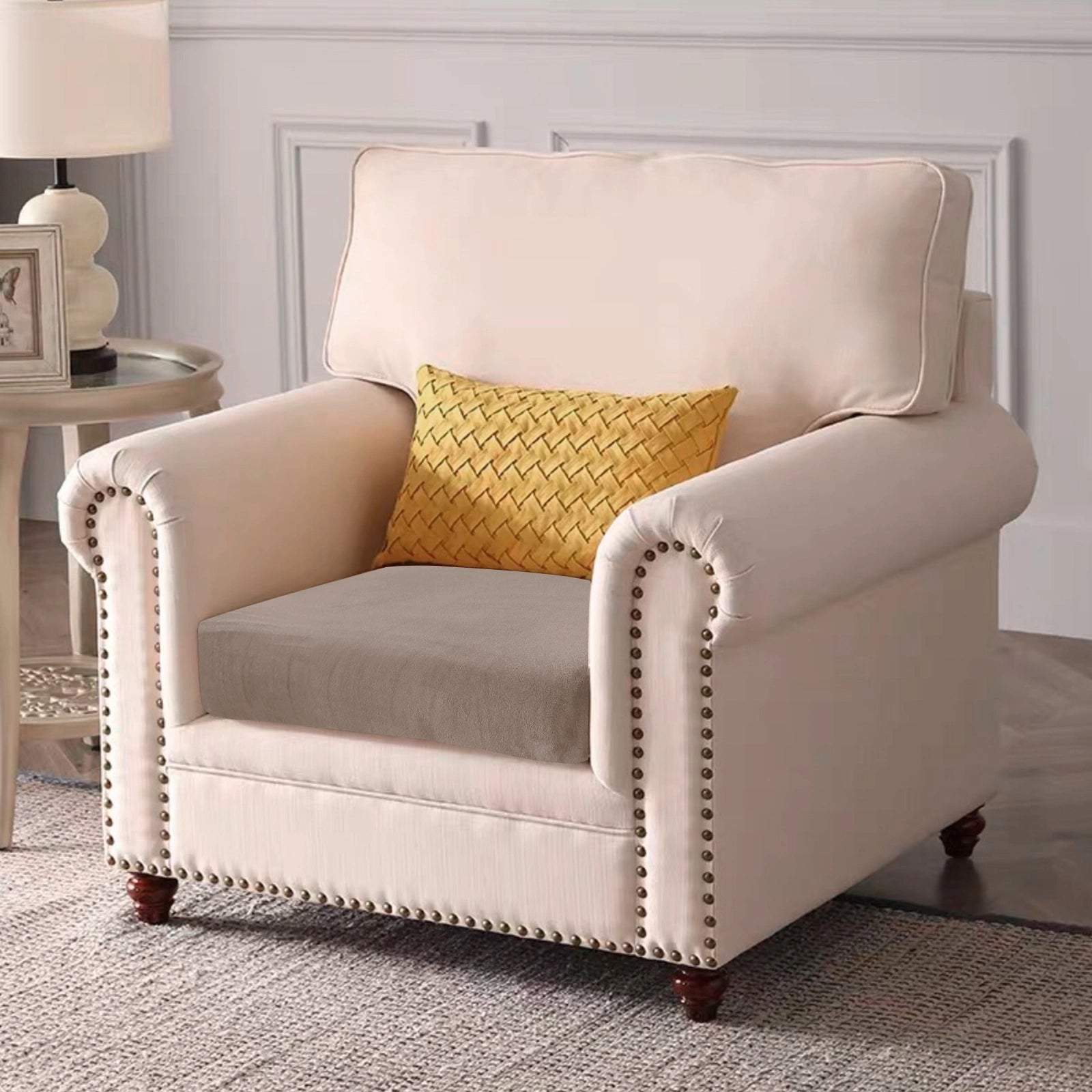 YSTYLE Velvet Stretch Sofa Seat Cover 1 Seater Anti Slip-YSTYLE