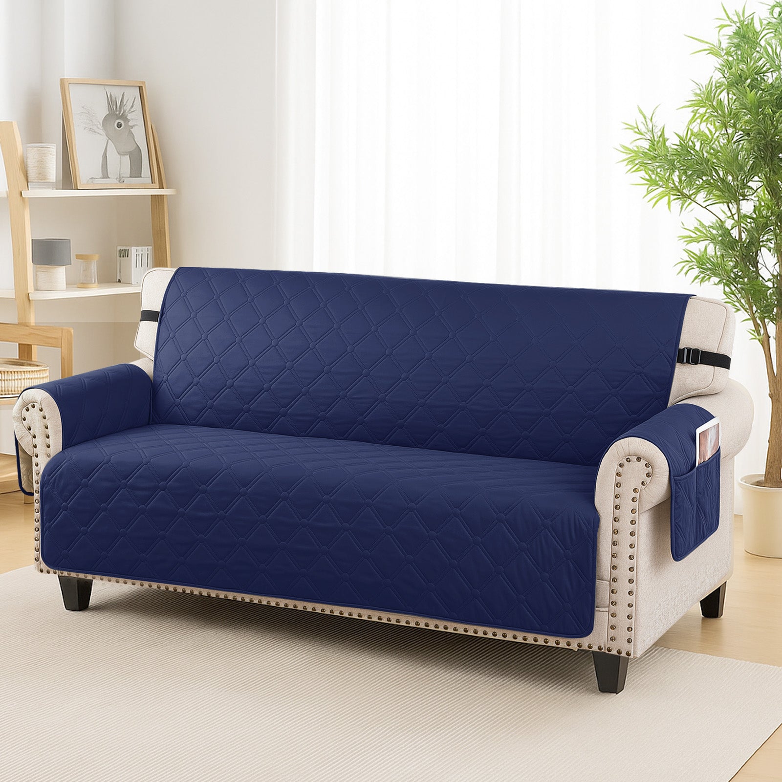 Ystyle Waterproof 2 Seater Sofa Cover with Armrests Side Pockets-YSTYLE