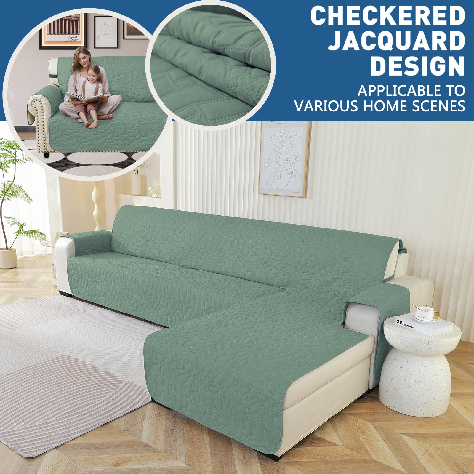 Copertura Impermeabile Reversibile per Divano Angolare a 4 Posti Penisola | YSTYLE