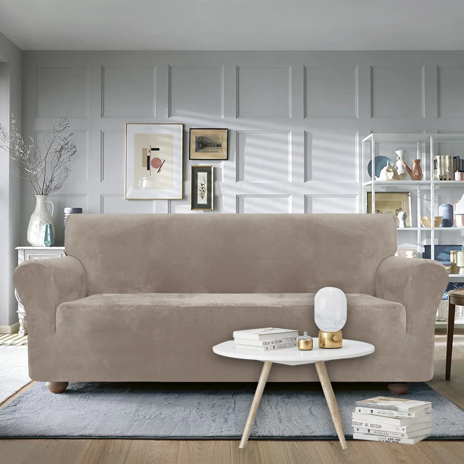 YSTYLE Velvet 1 Seater Sofa Cover – Stretch Fit, Anti-Scratch, Pet-Friendly, Non-Slip, Washable