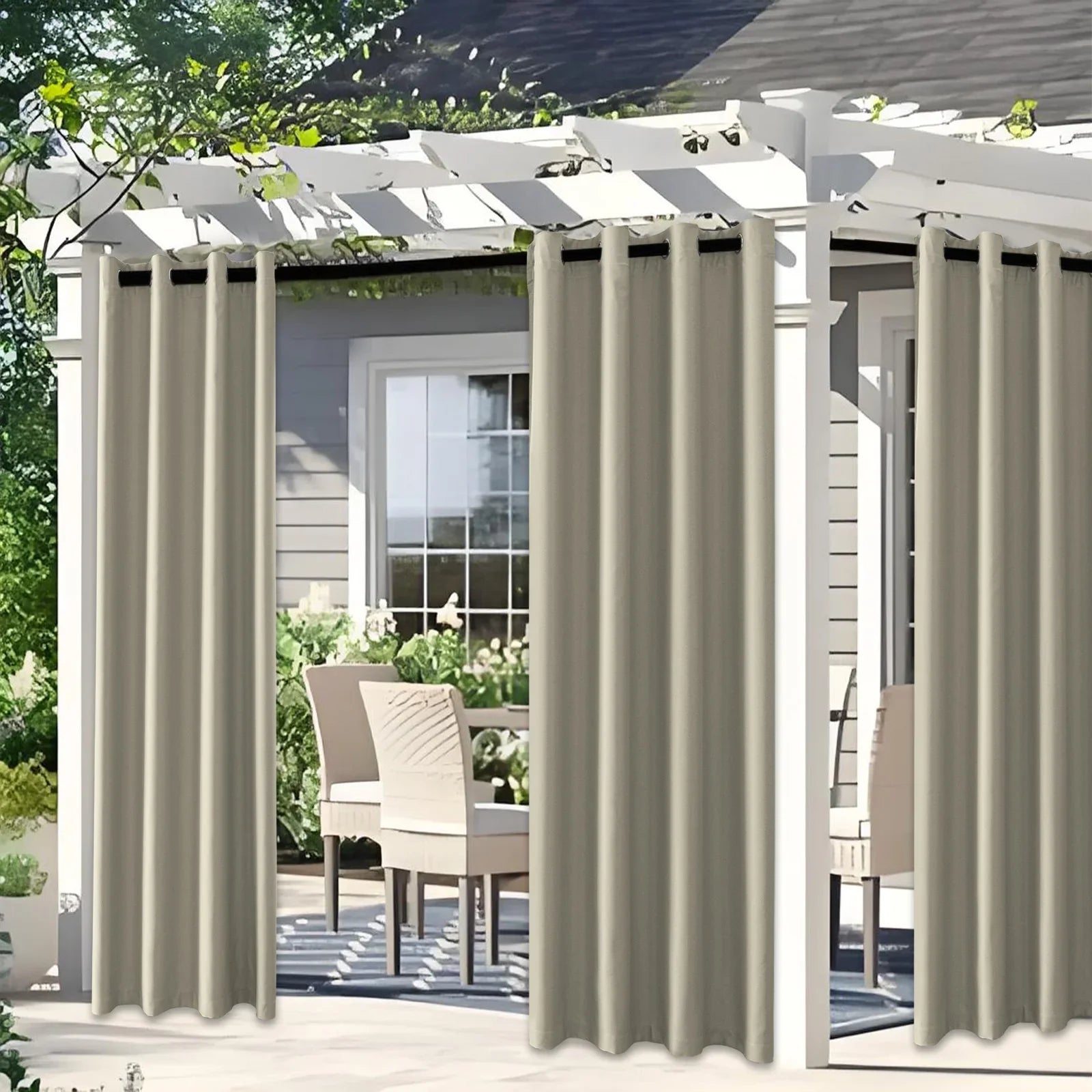 YSTYLE 2 Pieces Waterproof Blackout Curtains Thermal Insulated-YSTYLE