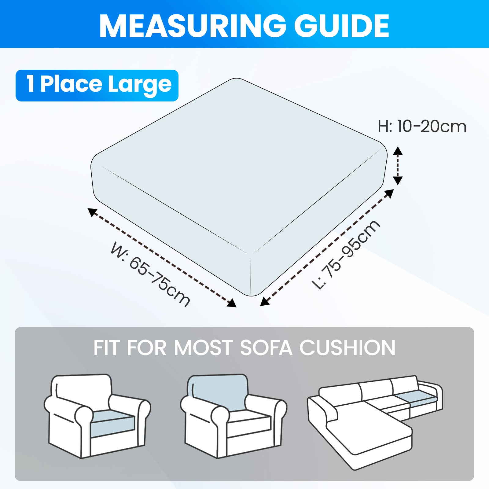 Ystyle 1 Piece-Large Elastic Sofa Seat Cover, Universal Living Room Cushion Cover, Separate Sofa Cushion Slipcovers, Non-Slip, Stain-Resistant, Super Soft & Washable