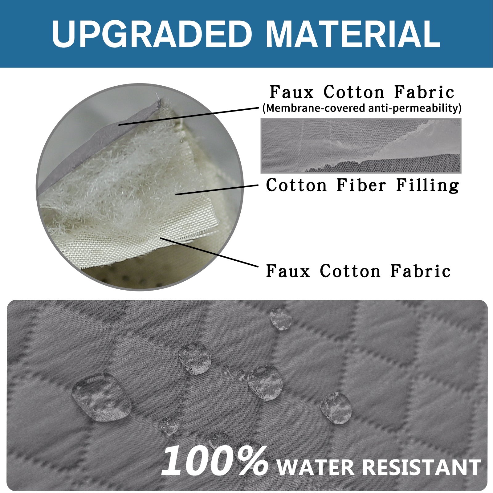 Copertura per divano impermeabile YSTYLE per 3 posti con braccioli, antiscivolo