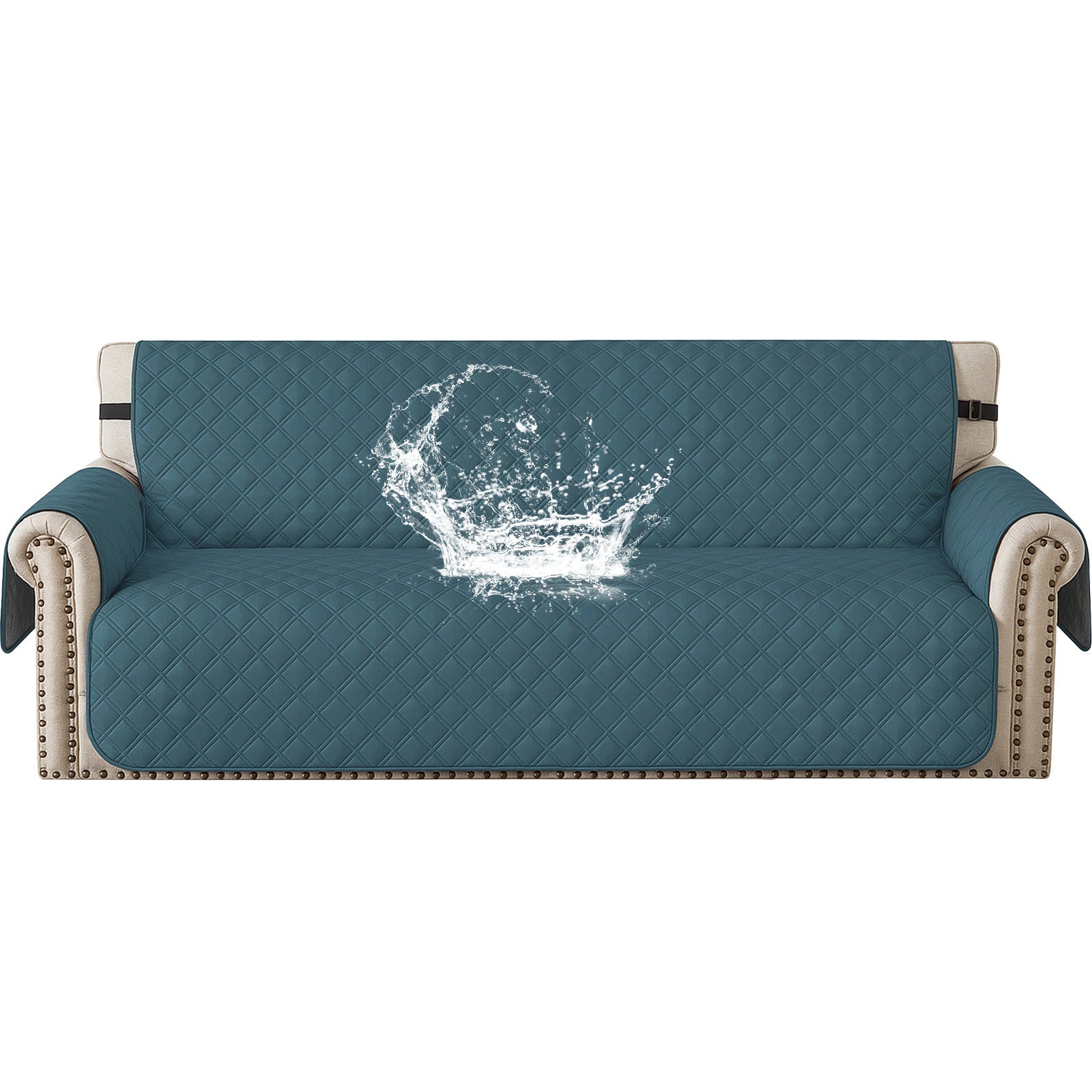 YSTYLE 100% Waterproof 3 Seater Sofa Cover with Side Pockets-YSTYLE