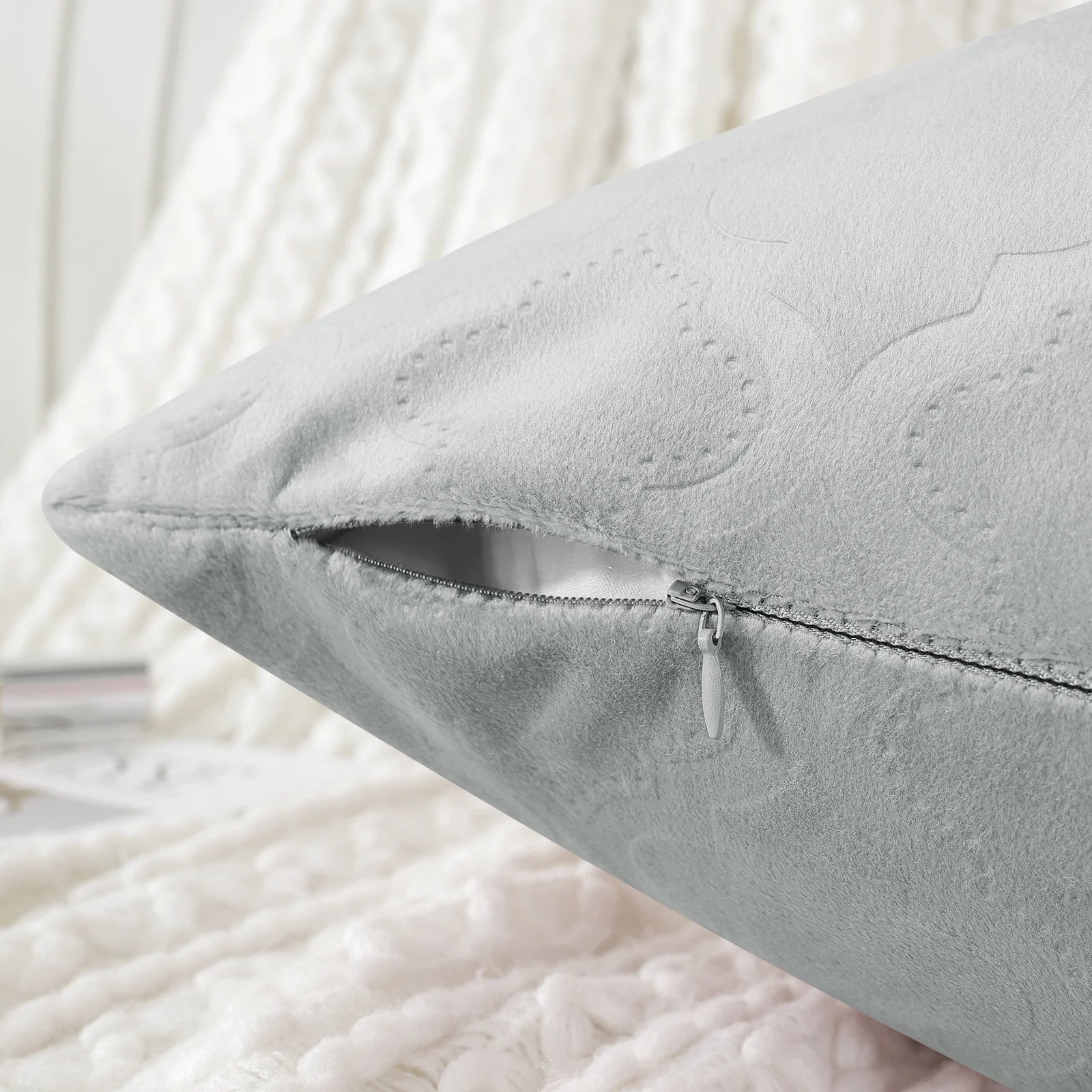 YSTYLE Velvet Sofa Cushion Covers, Decorative Throw Pillow Covers, 2 pcs, Hidden Zipper-Gourd Shape