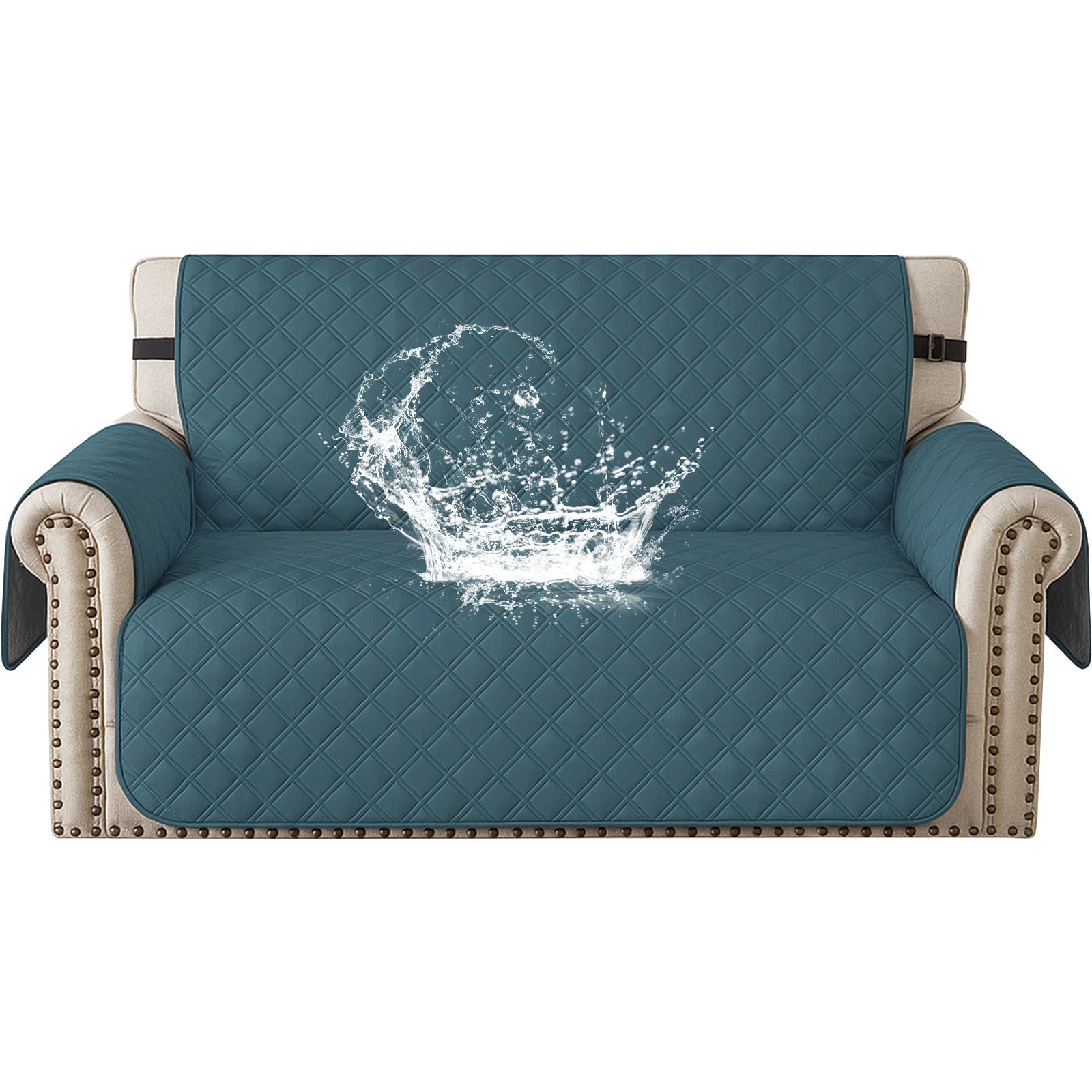 Ystyle 100% Waterproof 2 Seater Sofa Cover with Side Pockets