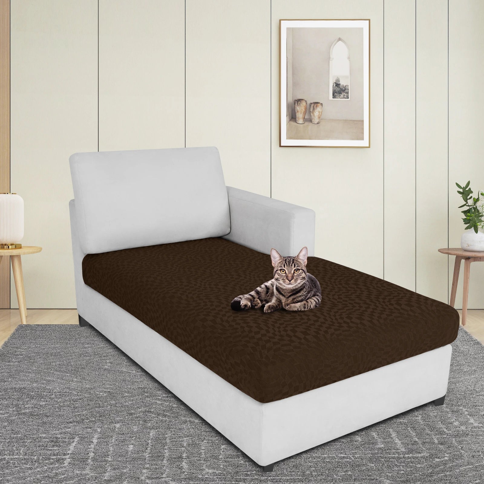 YSTYLE Stretch Sofa Seat Cover Chaise Cover Geometric Anti Slip-YSTYLE