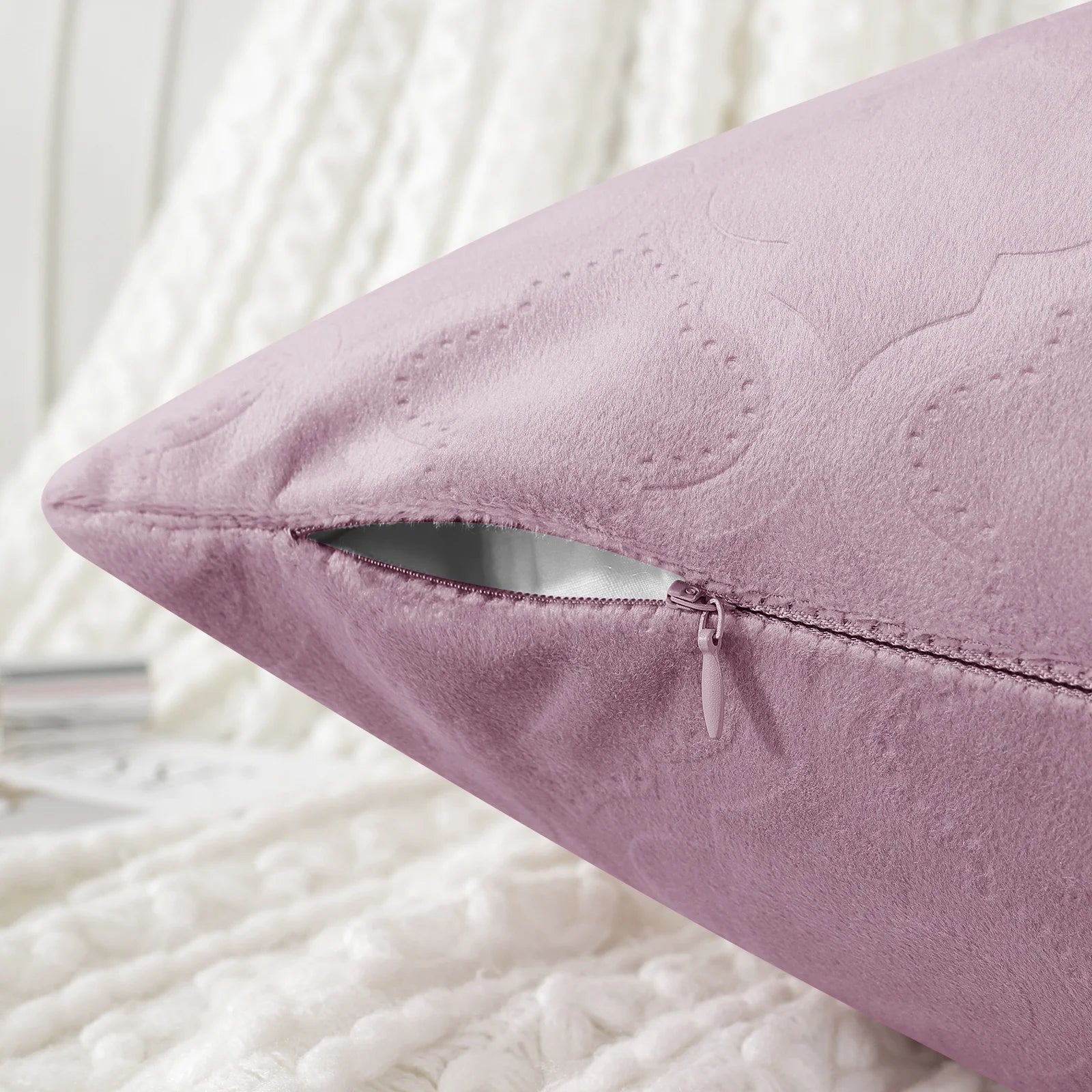 YSTYLE Velvet Sofa Cushion Covers, Decorative Throw Pillow Covers, 2 pcs, Hidden Zipper-Gourd Shape