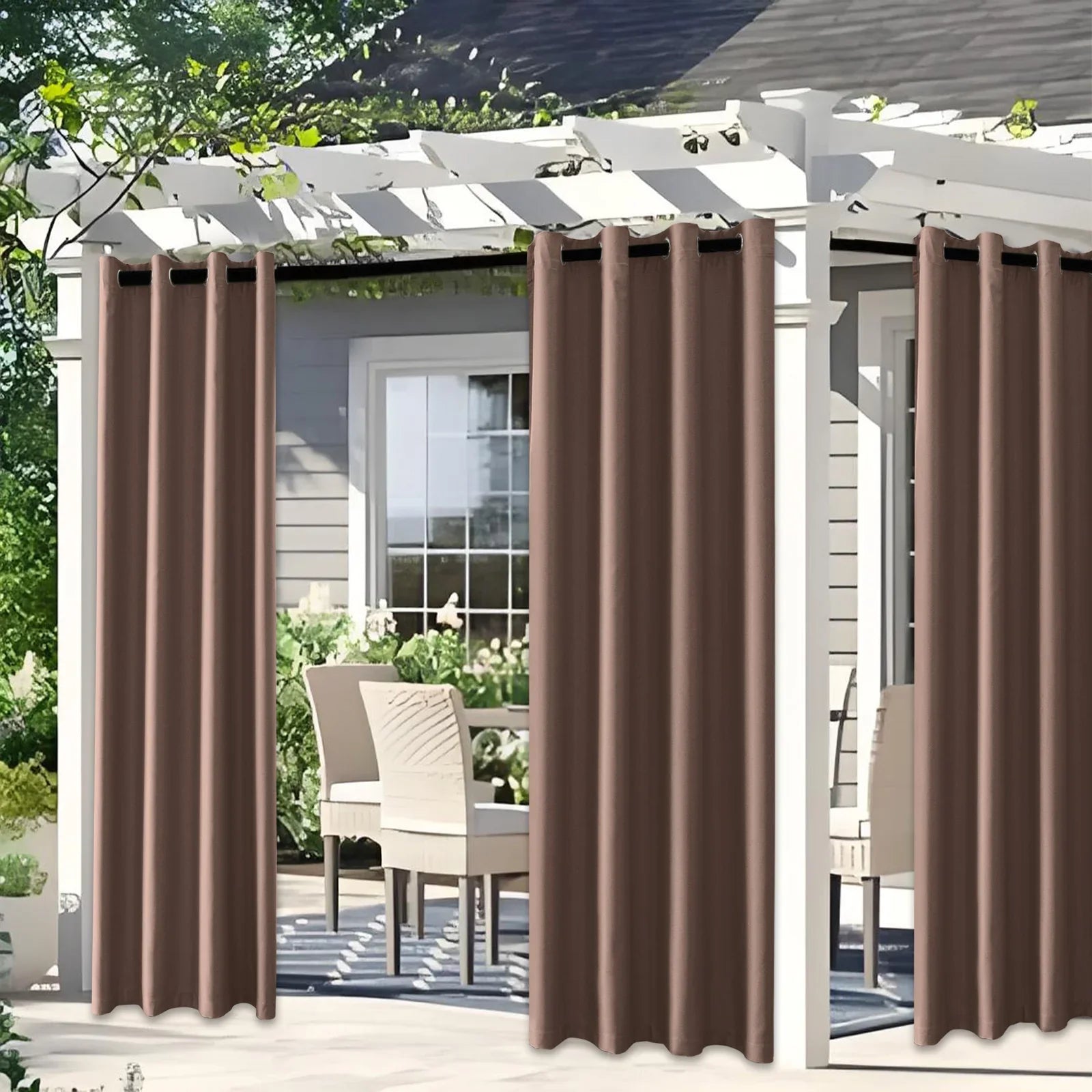 YSTYLE 2 Pieces Waterproof Blackout Curtains Thermal Insulated-YSTYLE