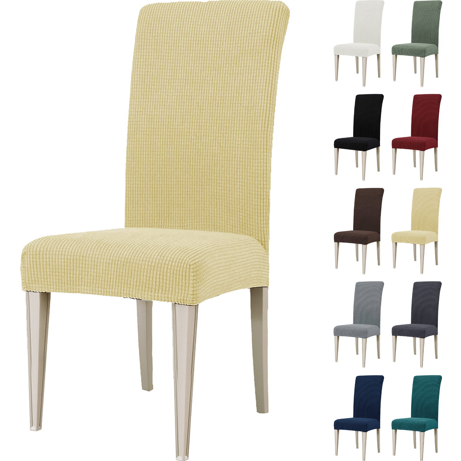 YSTYLE 6 Pieces Stretch Dining Chair Covers Jacquard Pattern